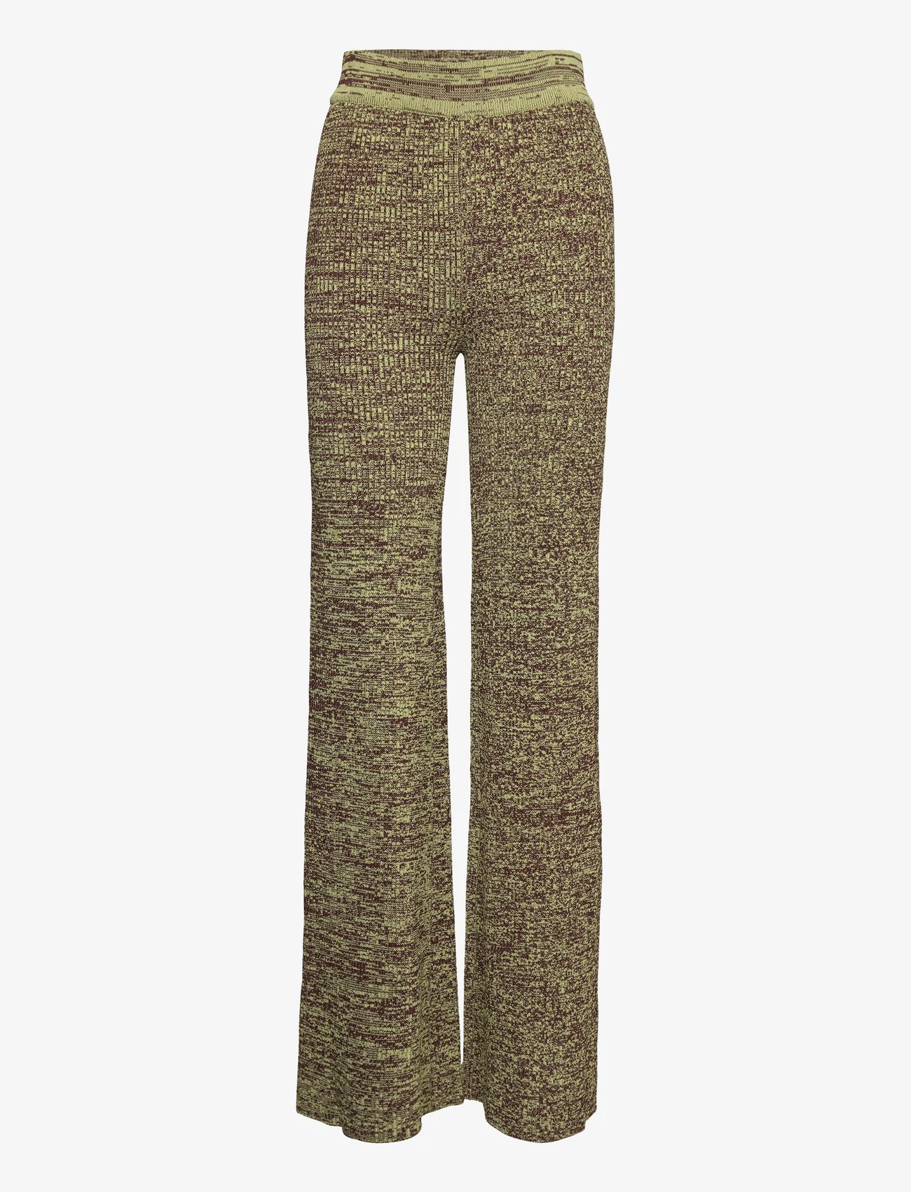 REMAIN Birger Christensen - Firm Rib Straight Pants - sirge säärega püksid - daiquiri green comb. - 0