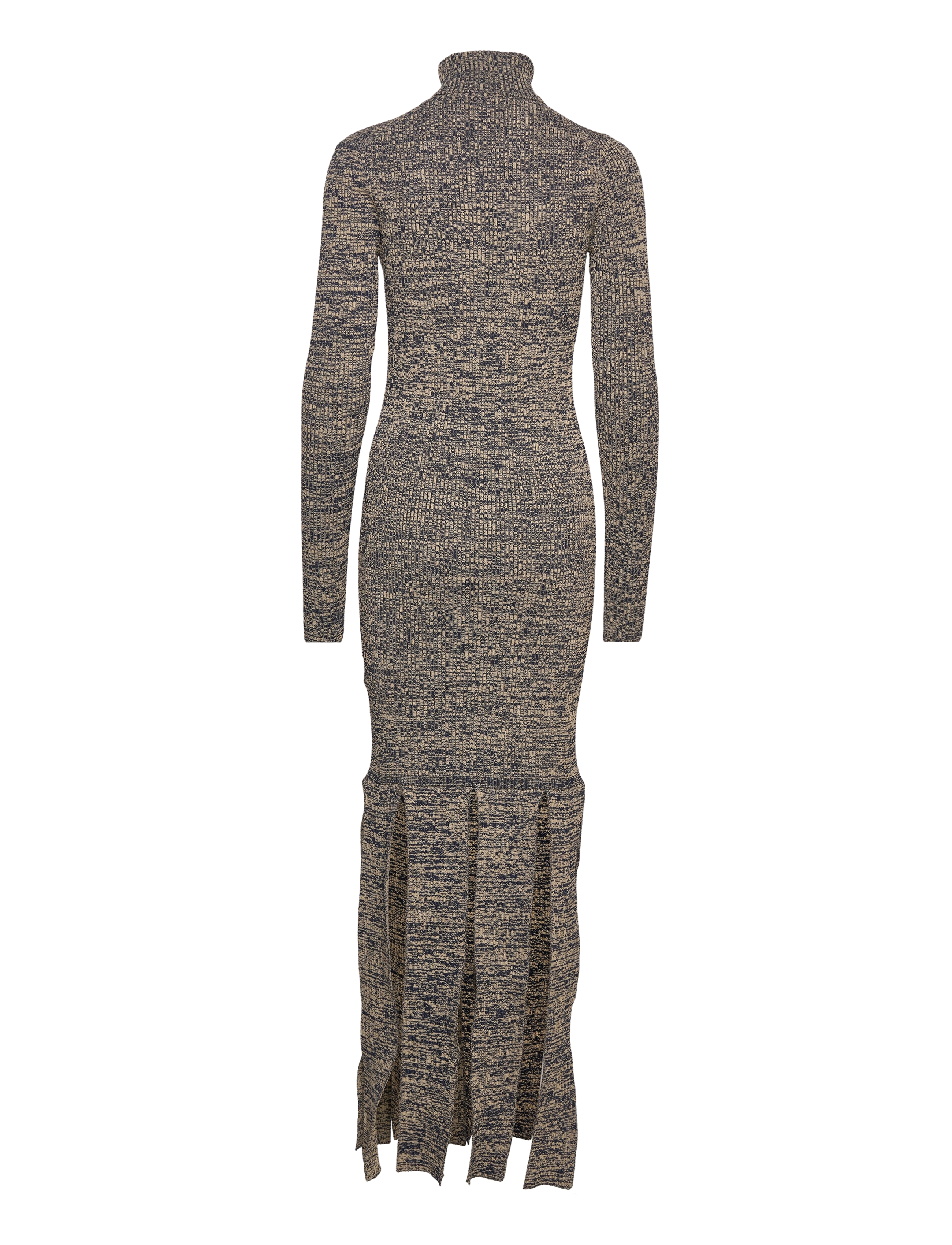 REMAIN Birger Christensen - Firm Rib Fringed Dress - maxi dresses - safari comb. - 2