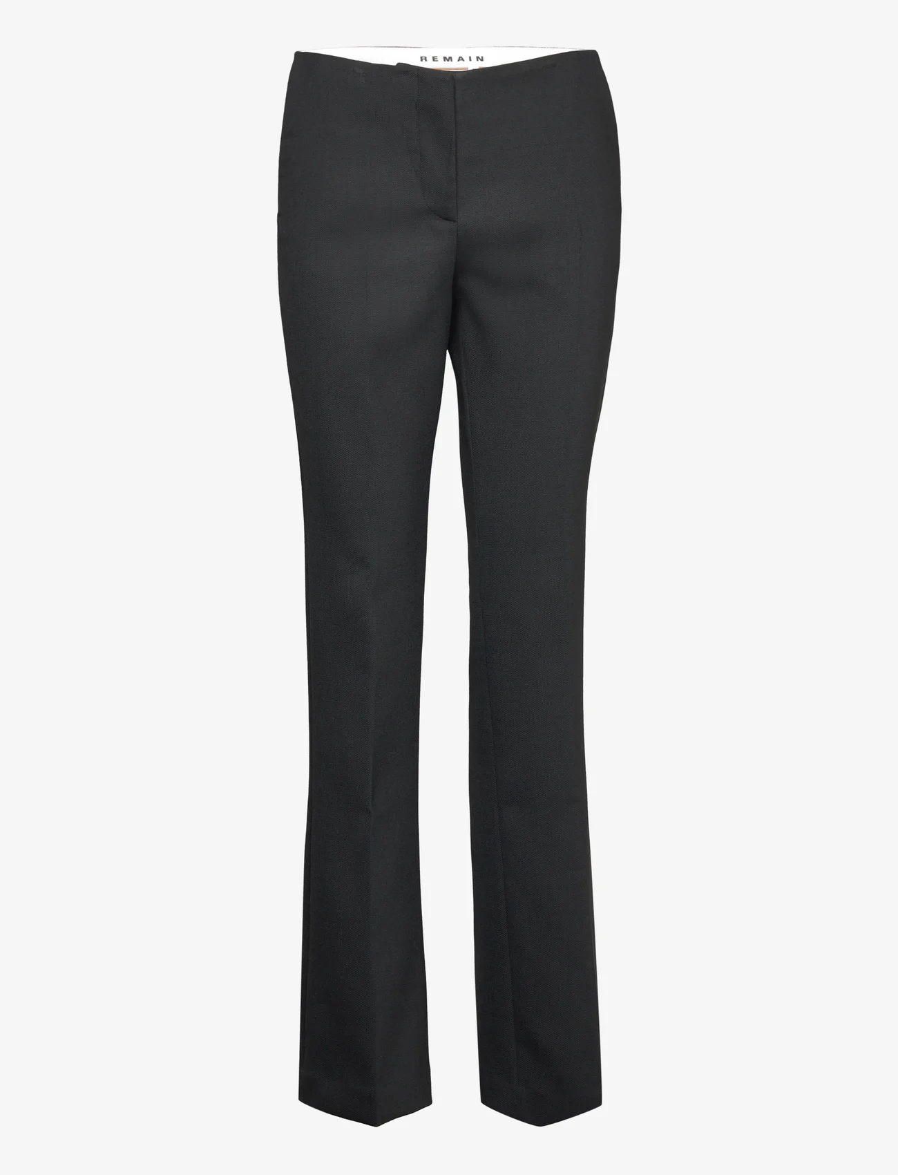 REMAIN Birger Christensen - Heavy Suiting Bootcut Pants - slim fit bukser - black - 0