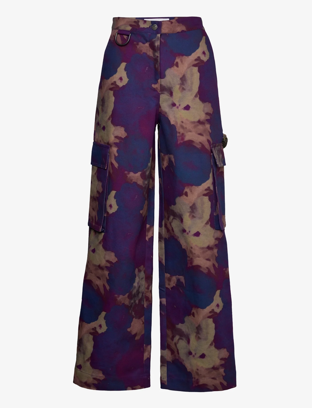 REMAIN Birger Christensen - Printed Canvas Wide Pants - cargobyxor - passion flower comb. - 0
