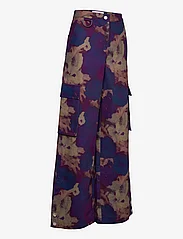 REMAIN Birger Christensen - Printed Canvas Wide Pants - cargobyxor - passion flower comb. - 4