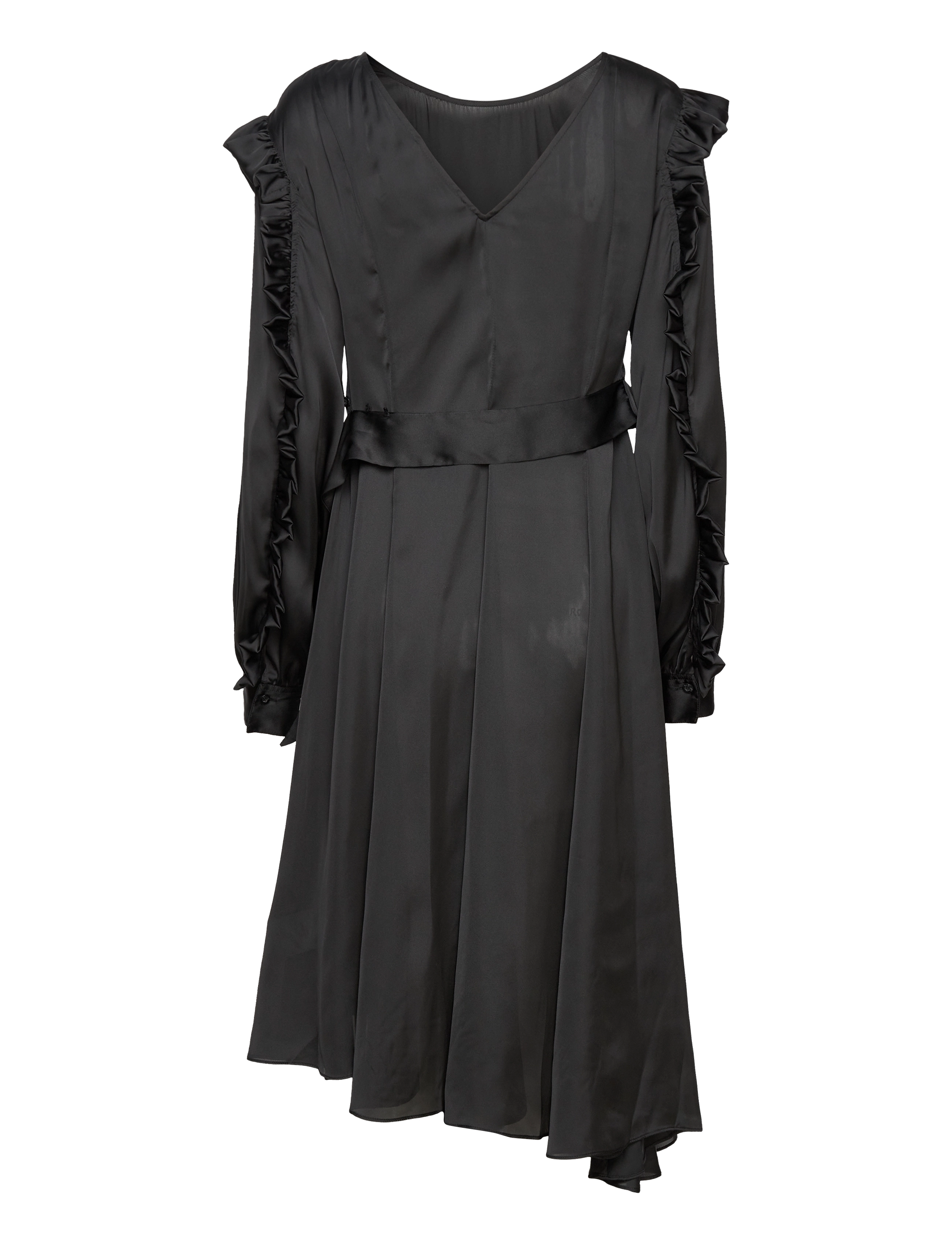 REMAIN Birger Christensen - Light Satin Draped Dress - midikleidid - black - 2