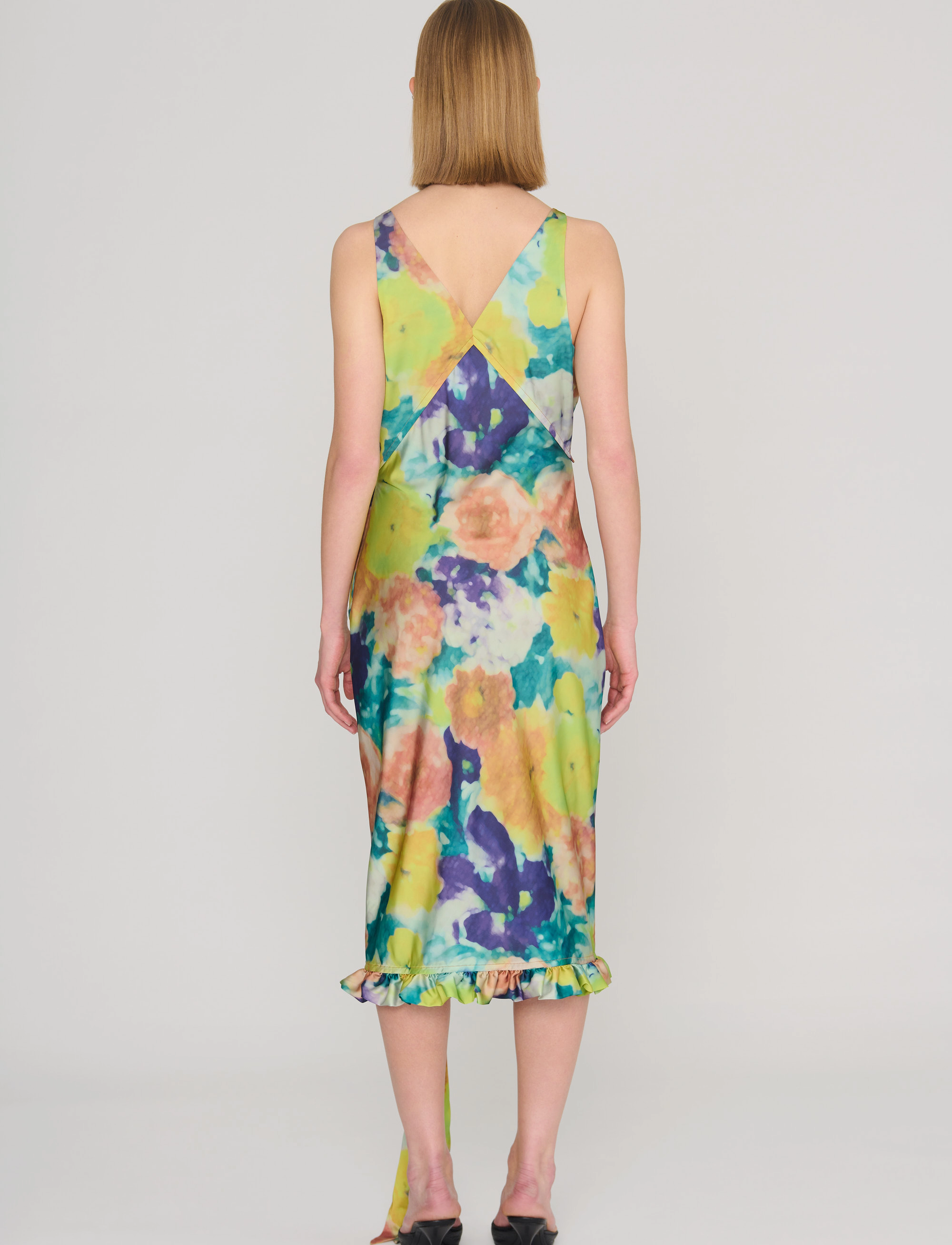 REMAIN Birger Christensen - Light Satin Frill Detail Dress - midikleider - canyon clay comb. - 4