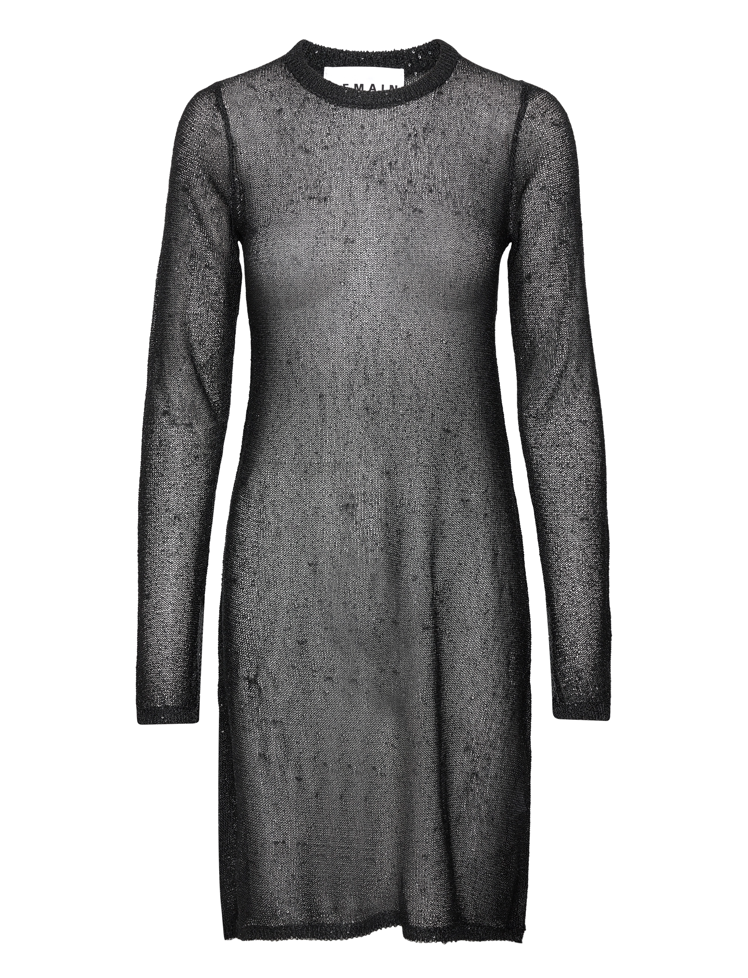 REMAIN BIRGER CHRISTENSEN Pailletten Knit Lange Ärmel Mini Kleid Schwarz - 36 - Damen