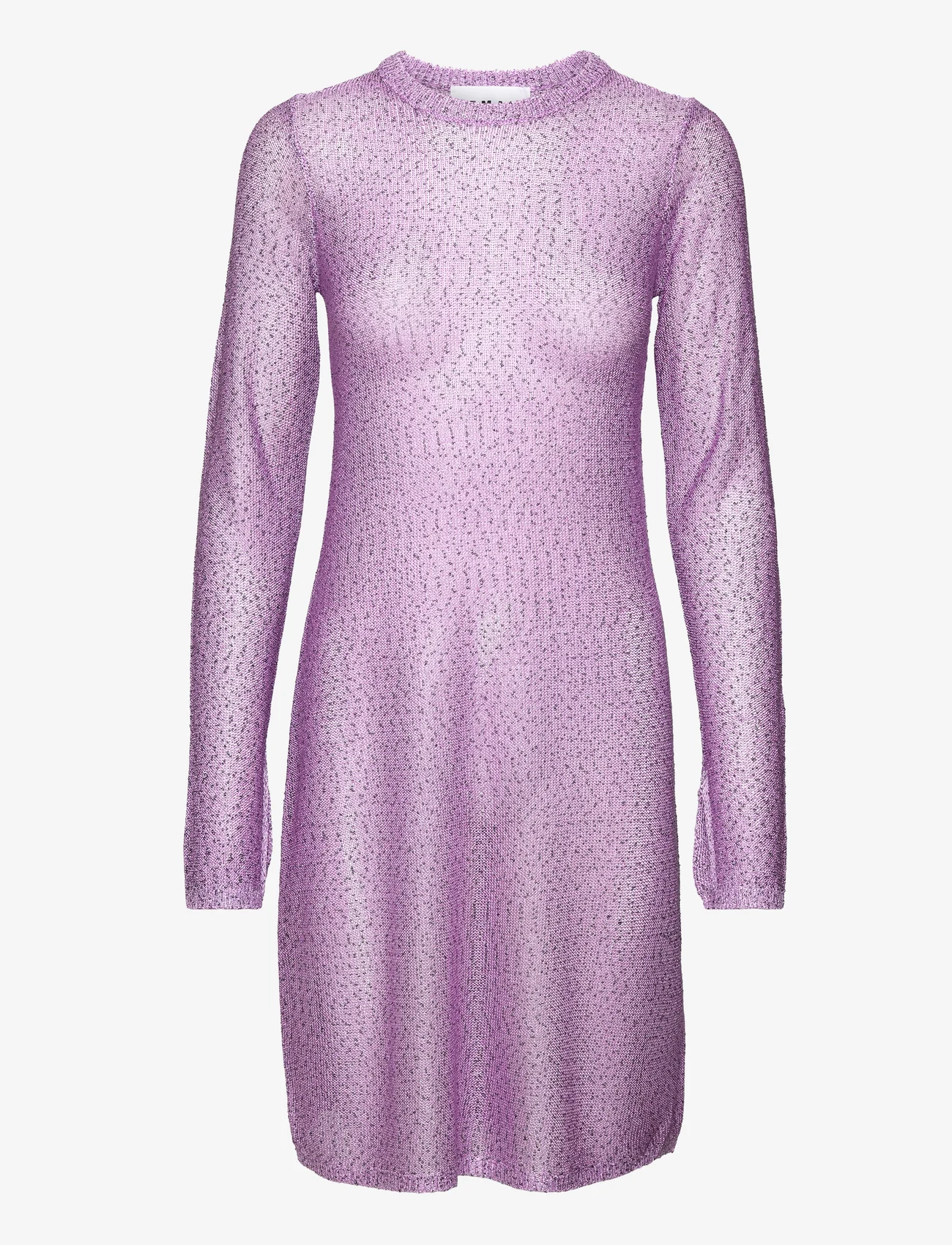 REMAIN Birger Christensen - Sequin Knit Long-Sleeve Mini Dress - kleitas ar vizuļiem - purple rose - 0