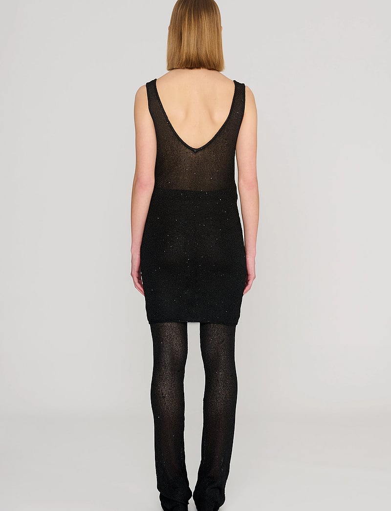 REMAIN Birger Christensen - Sequin Knit Fitted Flared Pants - flare bukser - black - 4