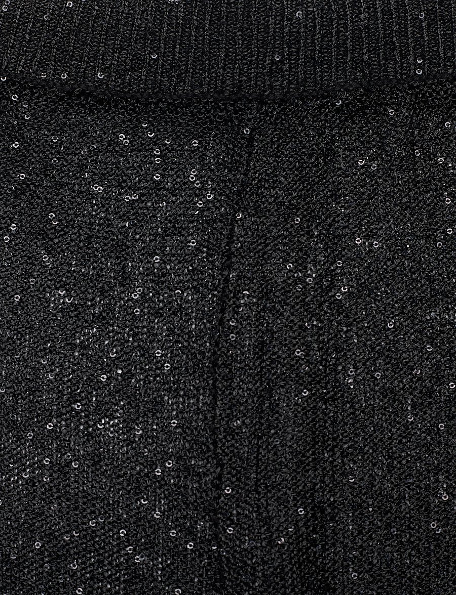 REMAIN Birger Christensen - Sequin Knit Fitted Flared Pants - schlaghosen - black - 5