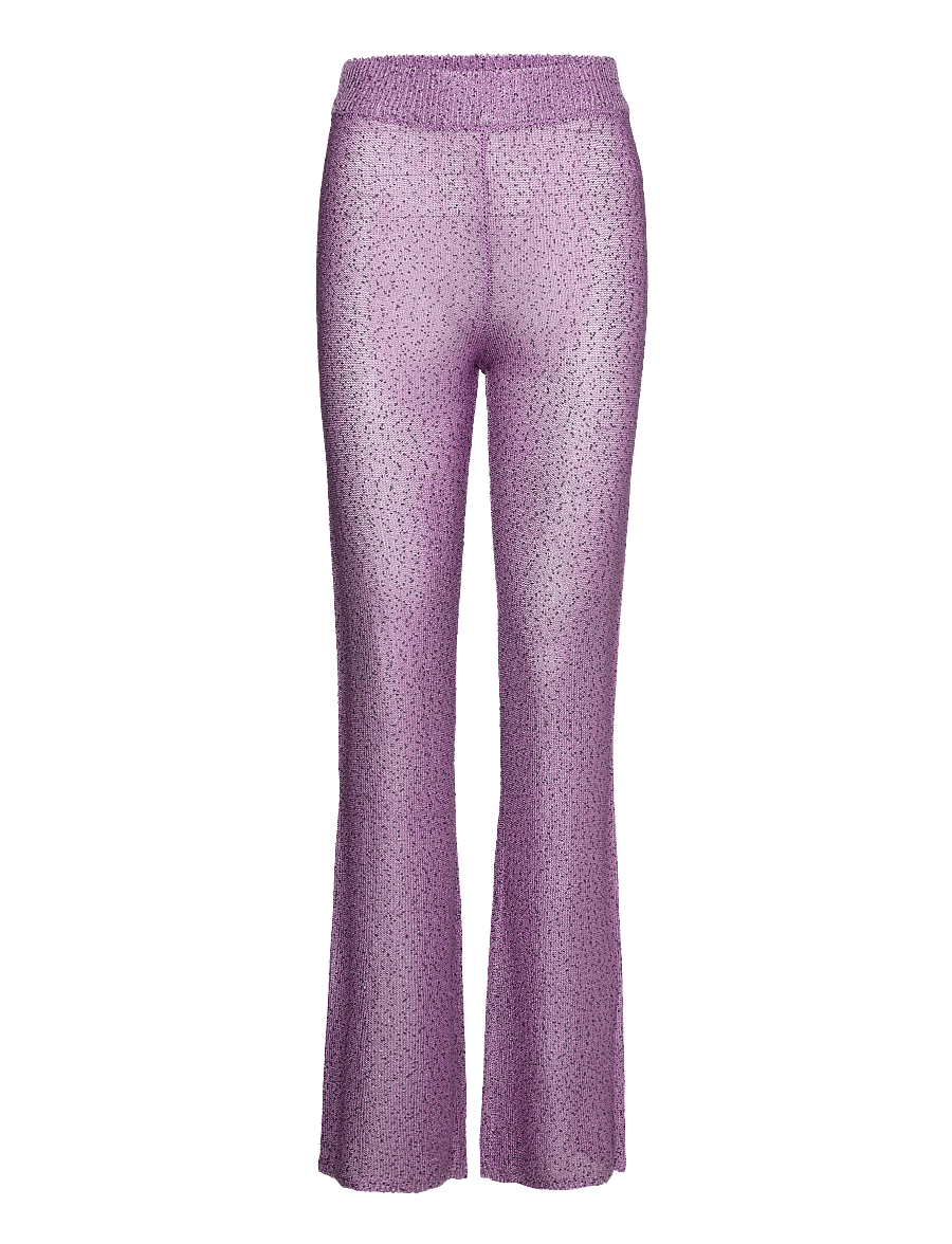 REMAIN Birger Christensen - Sequin Knit Fitted Flared Pants - dzwony - purple rose - 1