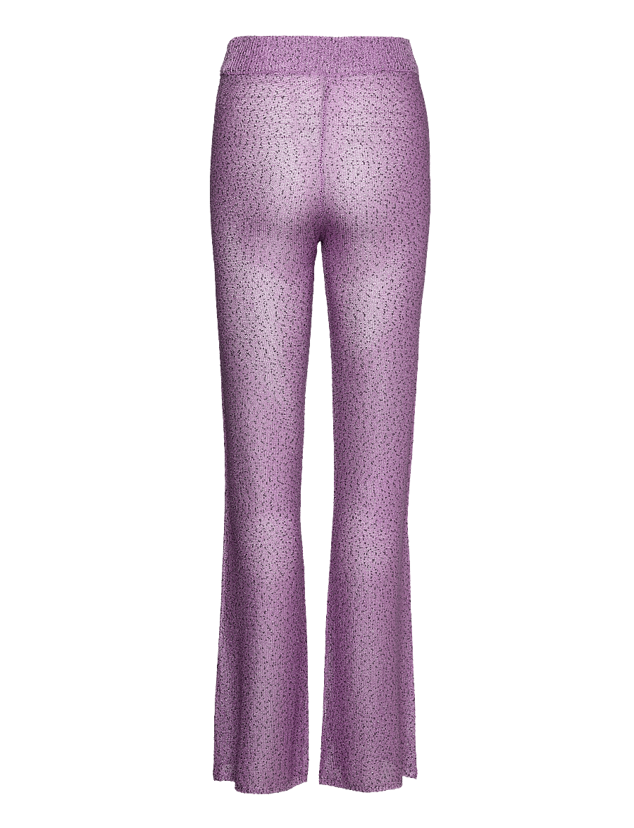 REMAIN Birger Christensen - Sequin Knit Fitted Flared Pants - dzwony - purple rose - 2
