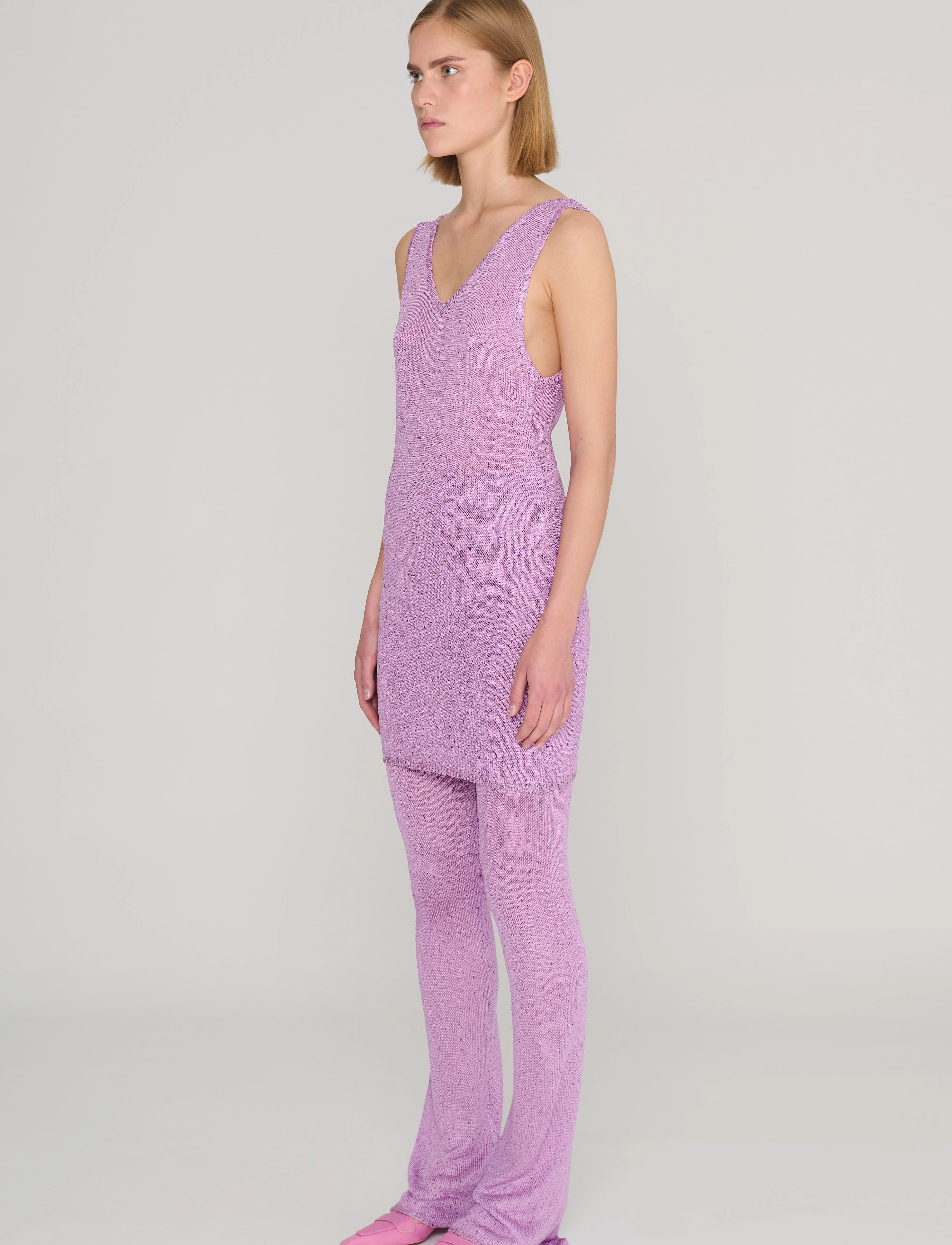 REMAIN Birger Christensen - Sequin Knit Fitted Flared Pants - kvinder - purple rose - 3