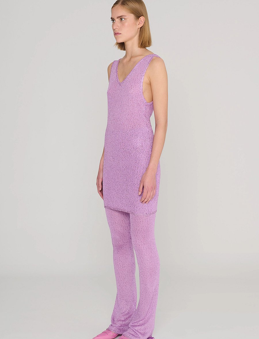 REMAIN Birger Christensen - Sequin Knit Fitted Flared Pants - dzwony - purple rose - 3