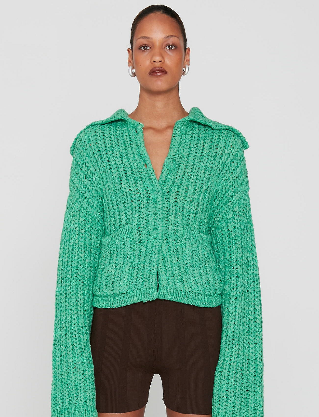 Chanzy Knit Cardigan - GREEN SPRUCE