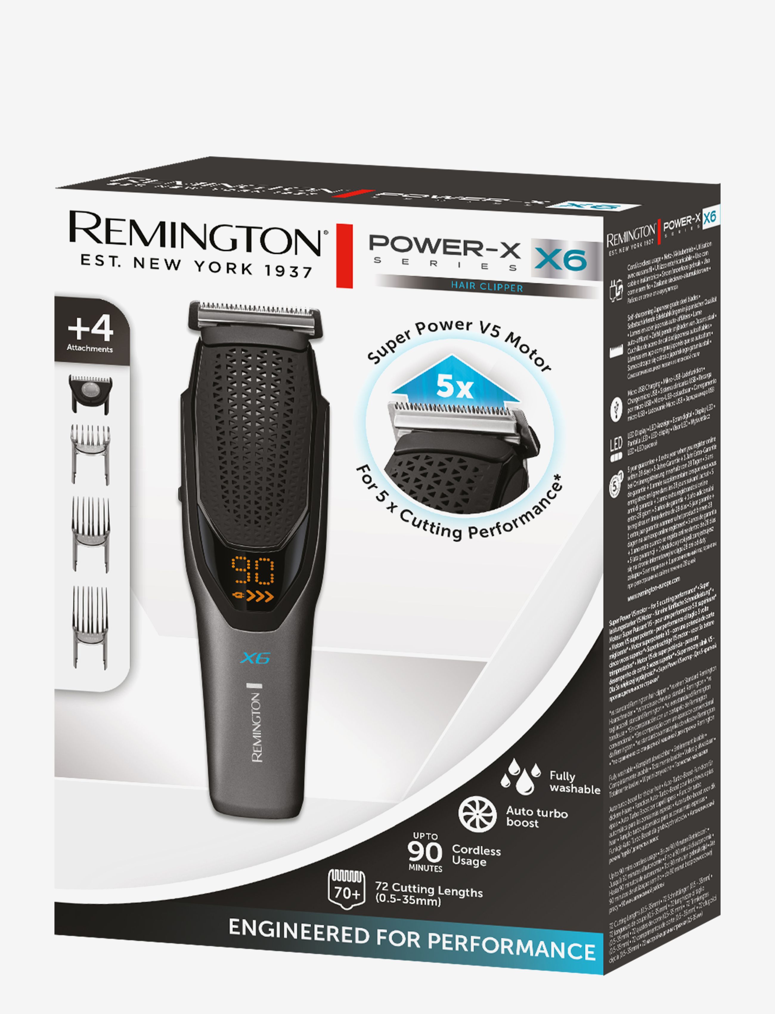 Remington - HC6000 X6 PowerX Series Hair Clipper - clear - 1