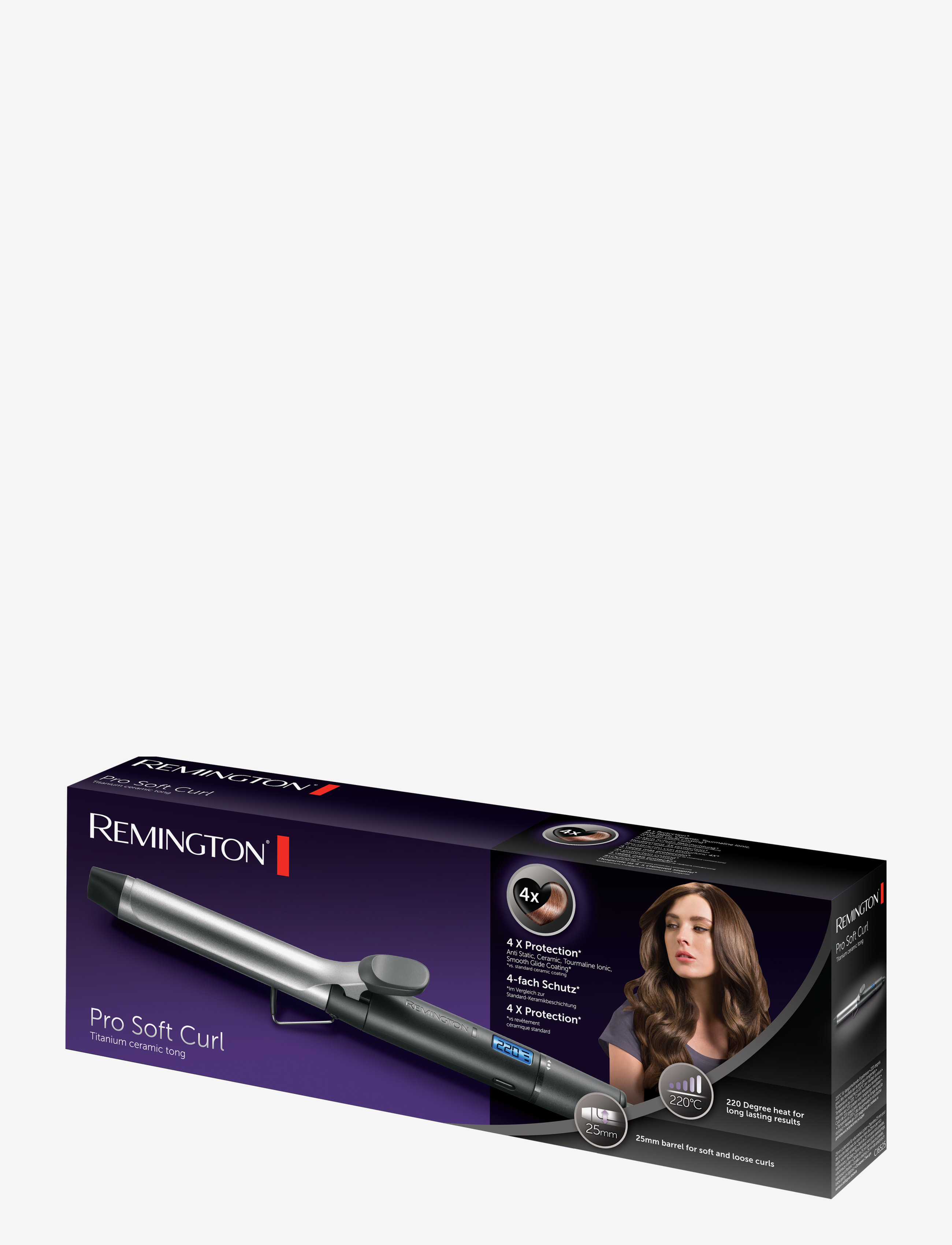 Remington - CI6525 Pro Soft Curl (25mm Digital Tong) - locktång - clear - 1