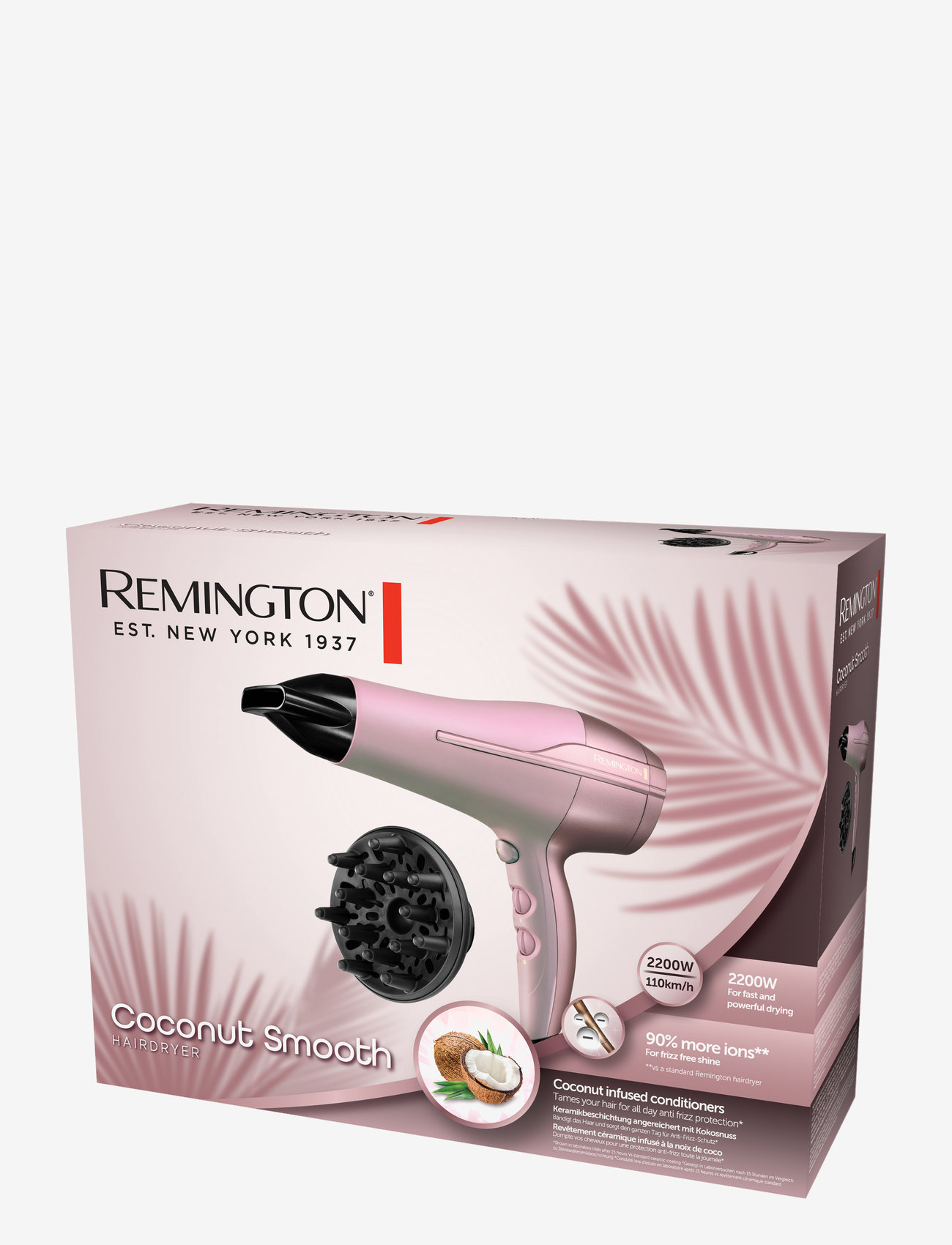 Remington - D5901 Coconut Smooth Hairdryer - hårtørrere - clear - 2