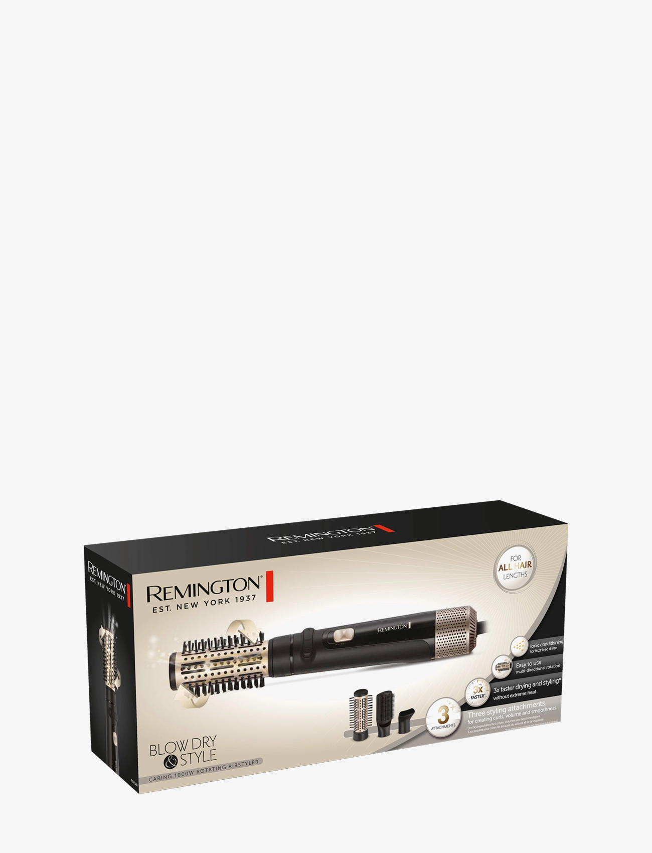 Remington - AS7580 Blow Dry & Style – Caring 1000W Rotating Airstyler - heat brushes - no color - 5