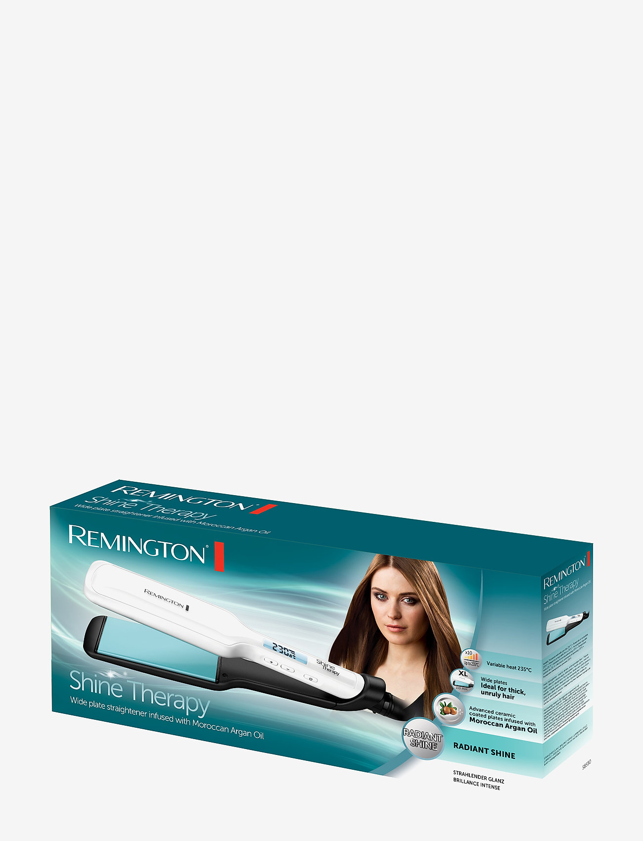 Remington - S8550 Shine Therapy Wide Plate S. - glattejern - no color - 2