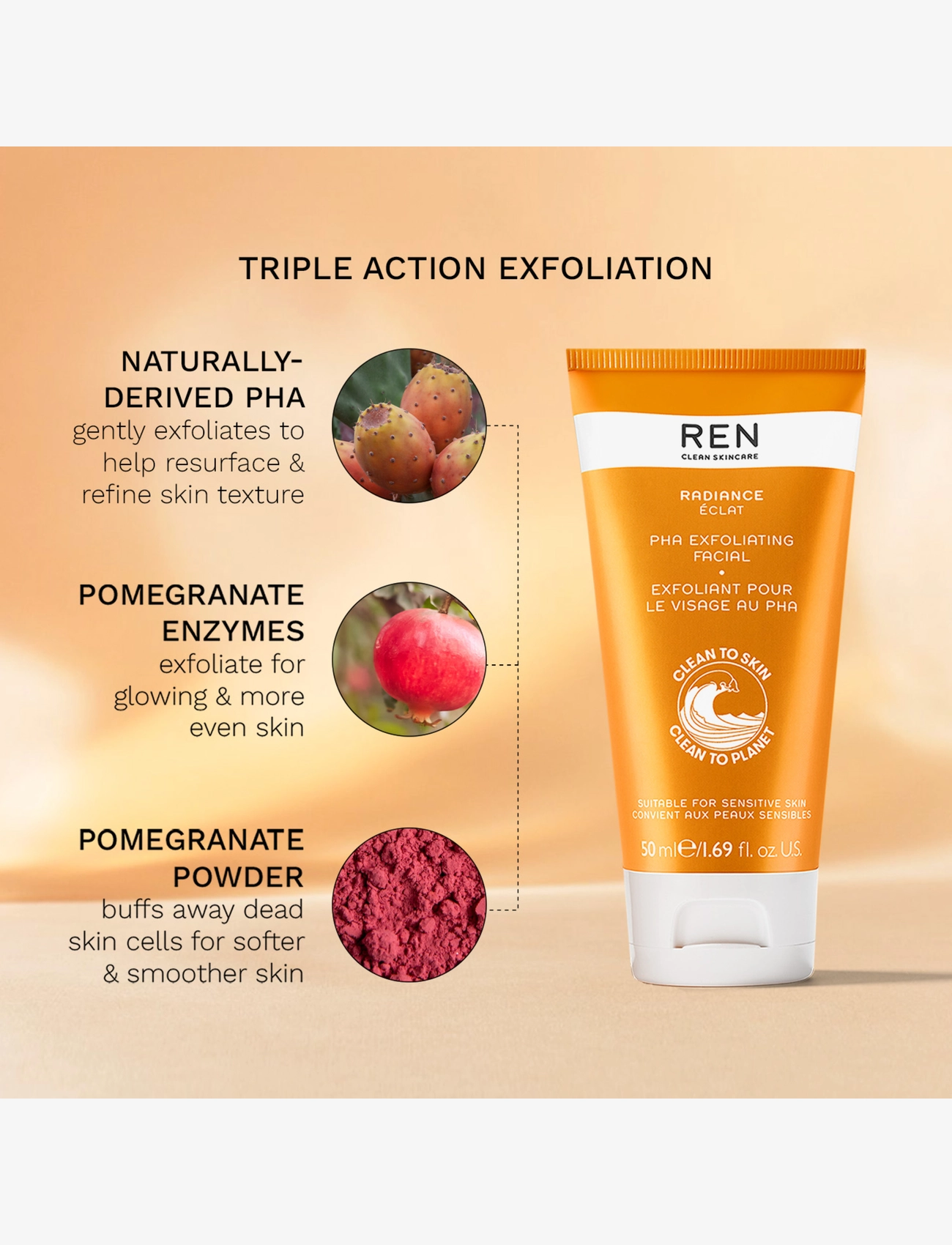 REN - PHA EXFOLIATING FACIAL 50 ML - clear - 1