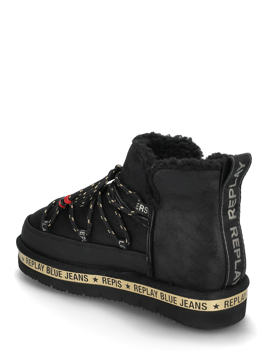 Replay - MOVE HILL - bottines doublés teddy - black 1 - 2