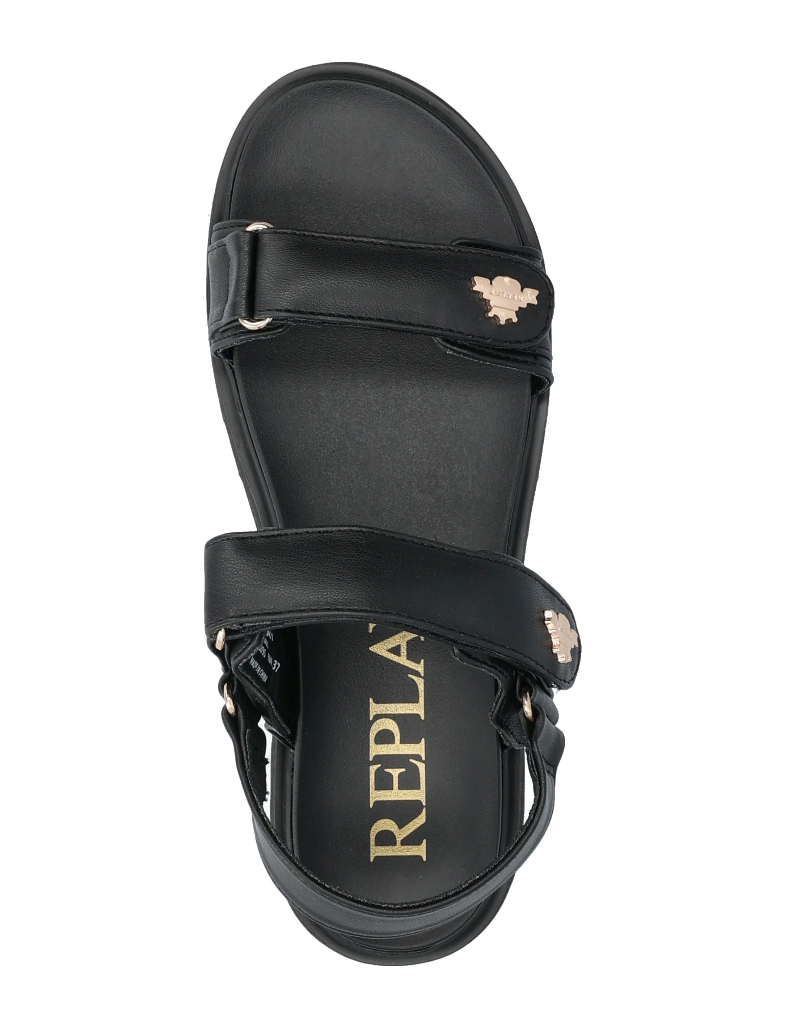 Replay - NEW ALICANTE SHIELD - flat sandals - black - 3
