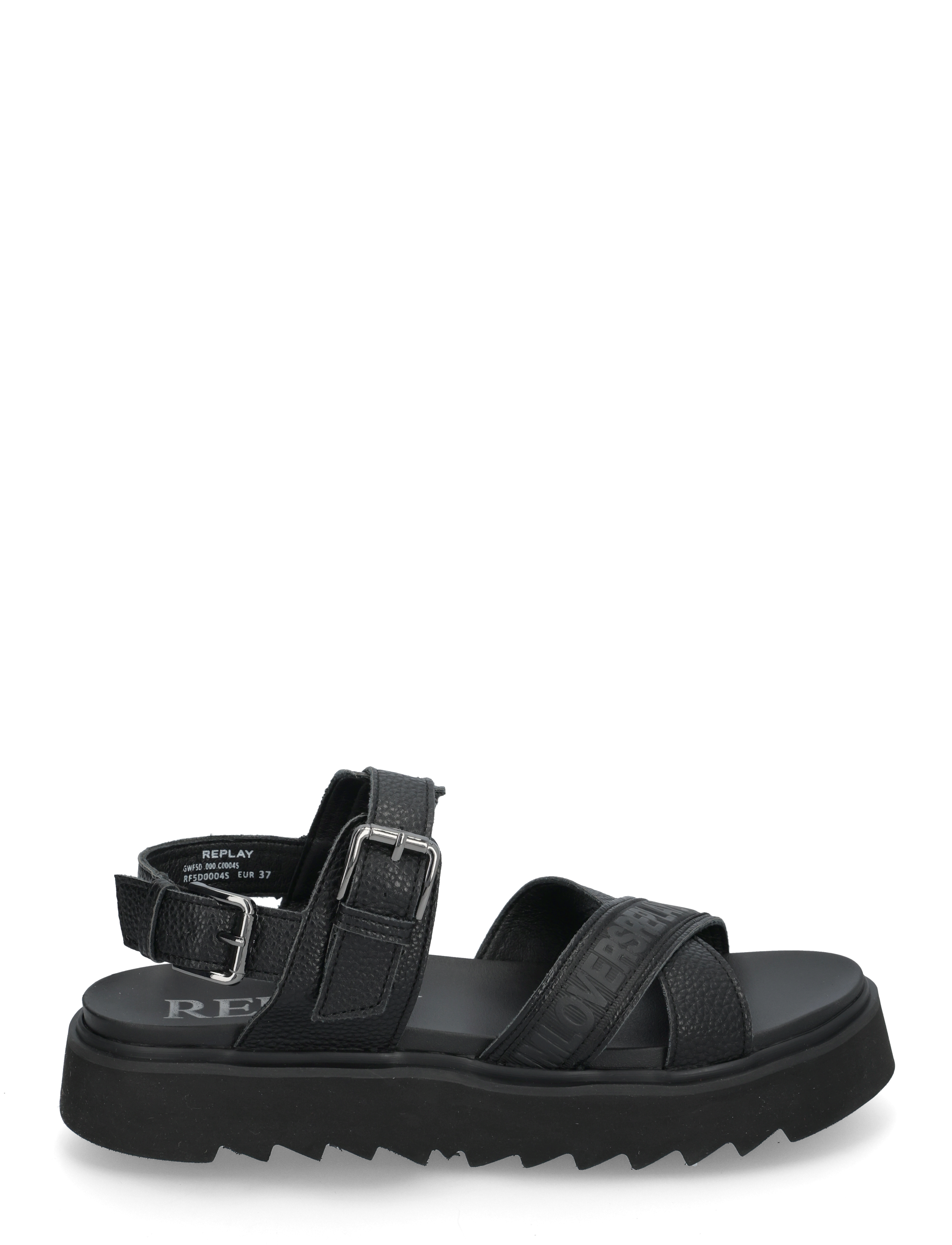 Replay - NEW ALICANTE TUMBLE - sandales plates - black - 1