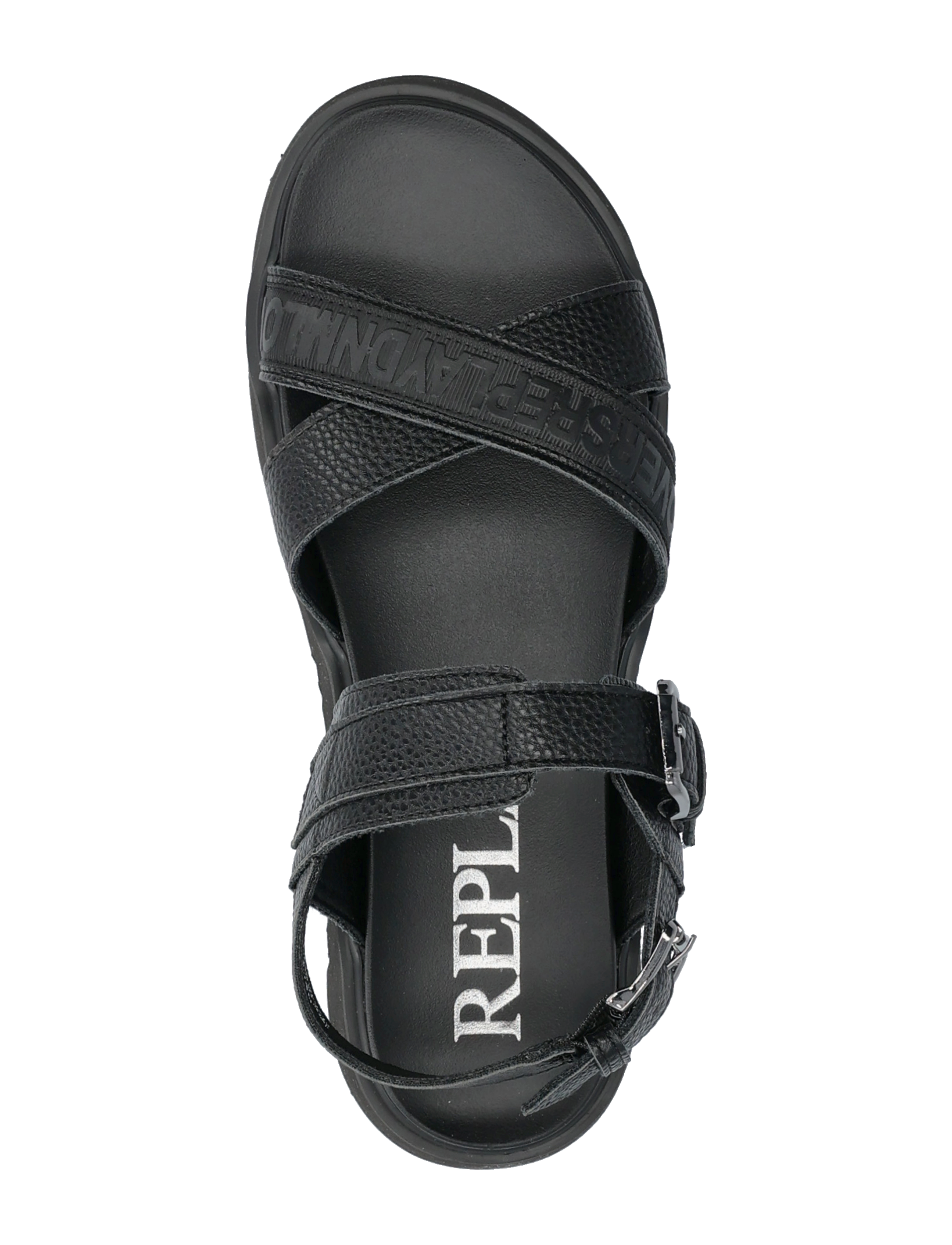 Replay - NEW ALICANTE TUMBLE - sandales plates - black - 3