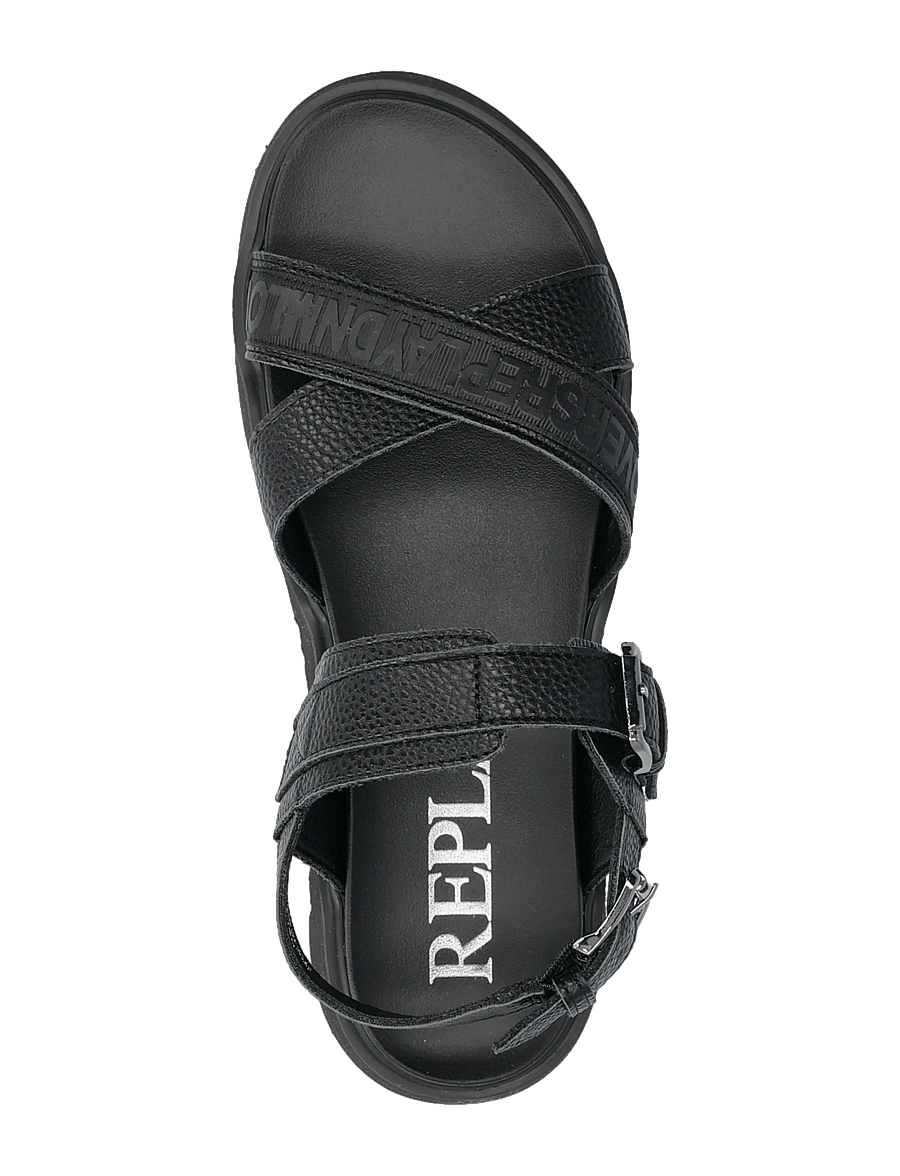 Replay - NEW ALICANTE TUMBLE - sandales plates - black - 3
