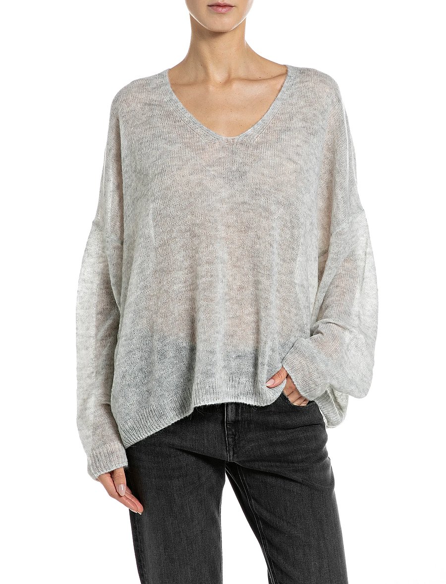 Replay - Sweater OVER - stickade tröjor - grey - 0