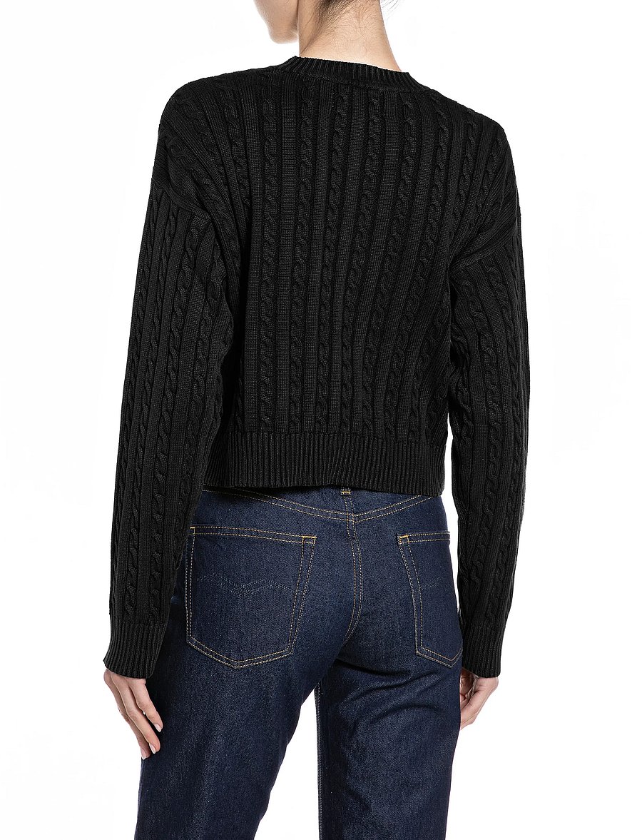 Replay - RELAXED NATURAL COMPONENT Sweater - black - 3