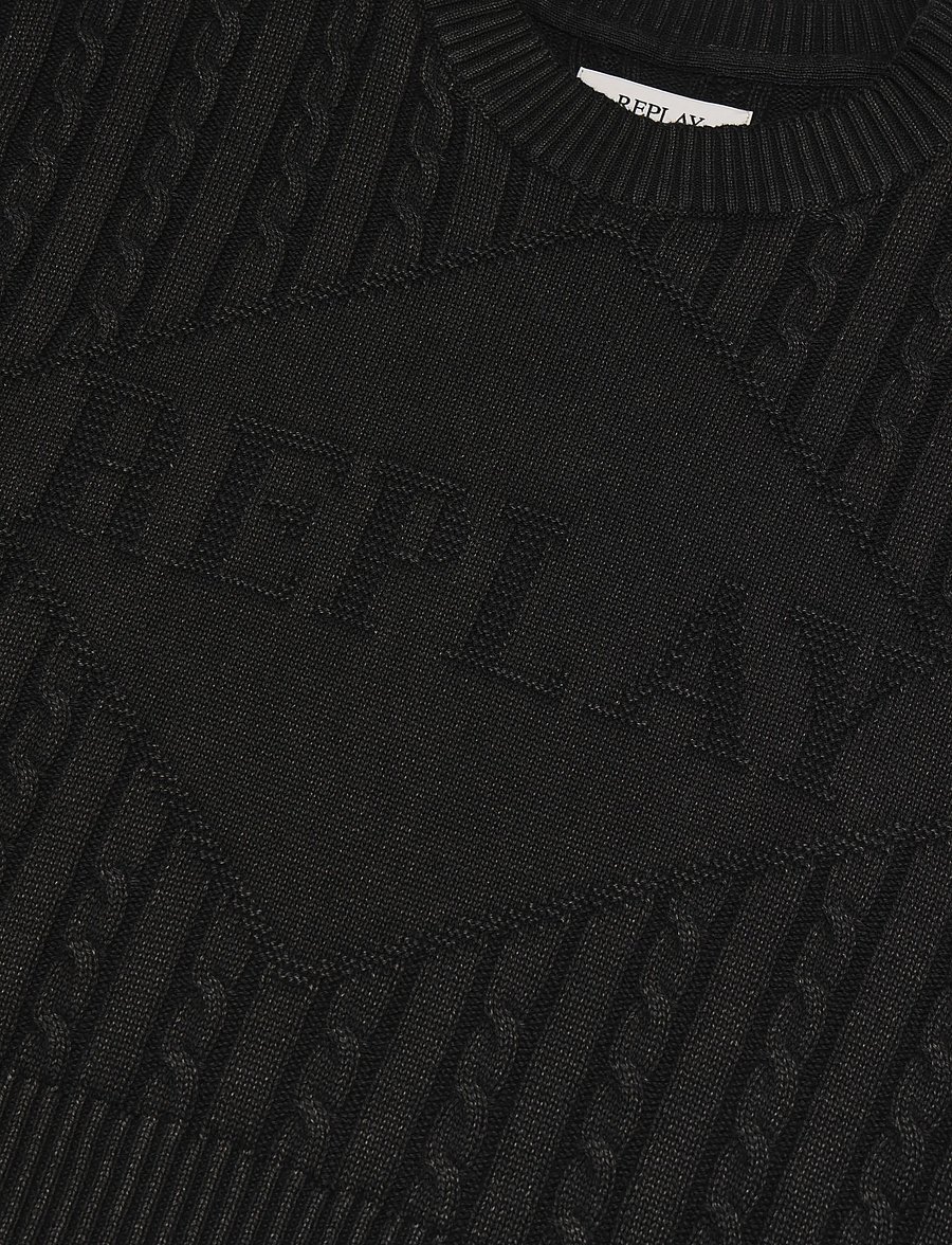 Replay - RELAXED NATURAL COMPONENT Sweater - black - 4
