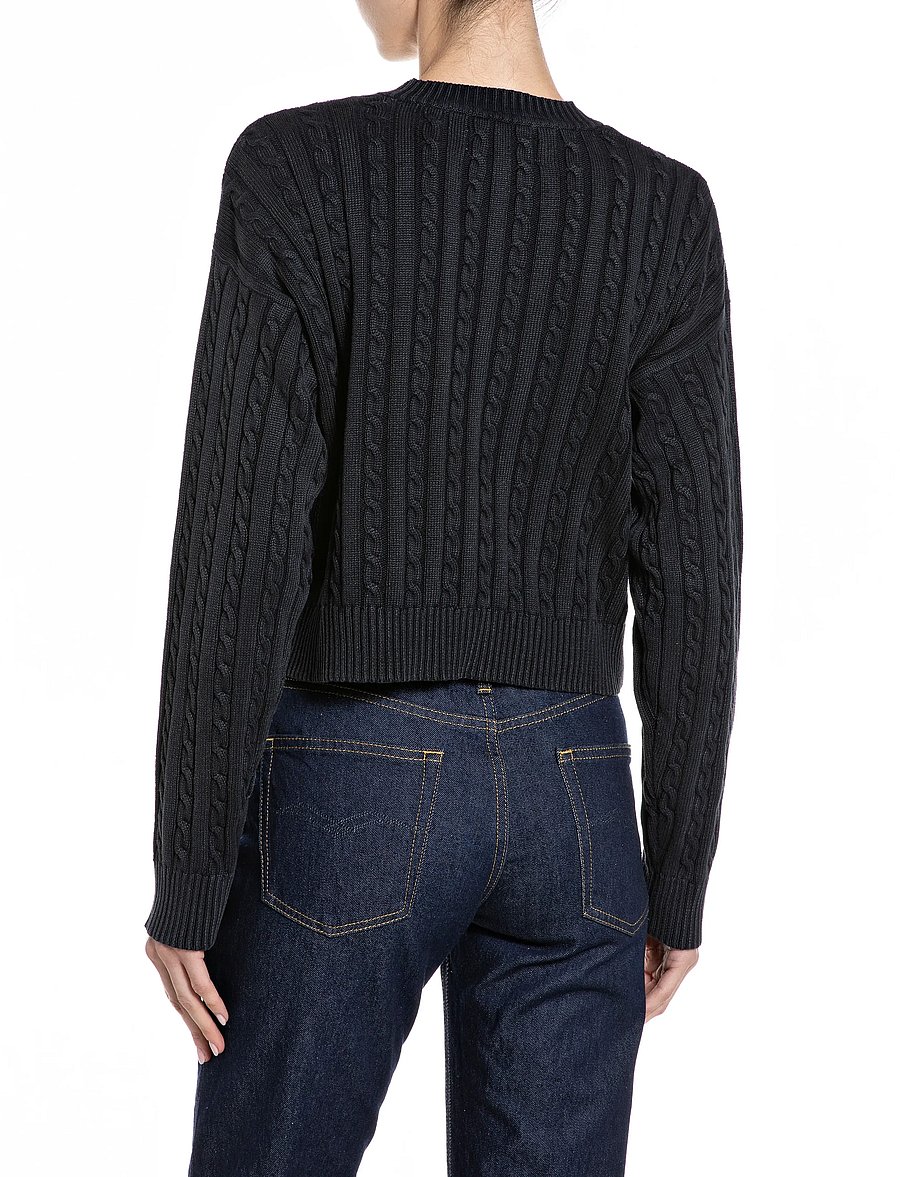 Replay - RELAXED NATURAL COMPONENT Sweater - crop tops - blue - 3