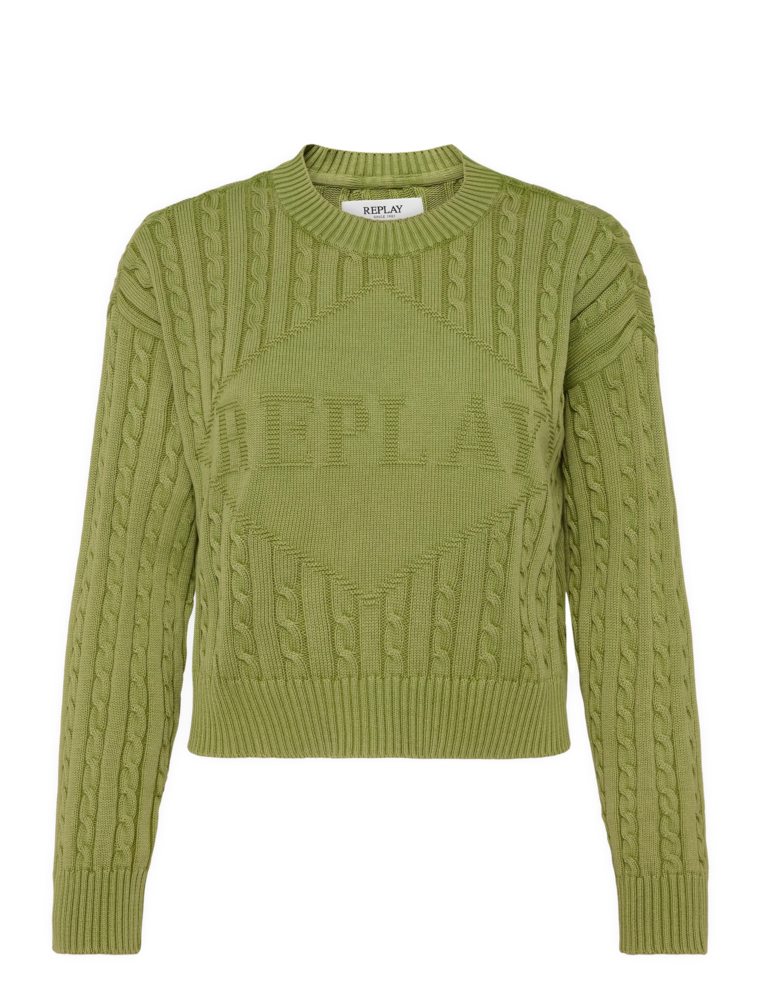 Replay - RELAXED   NATURAL COMPONENT Sweater - crop tops - green - 1
