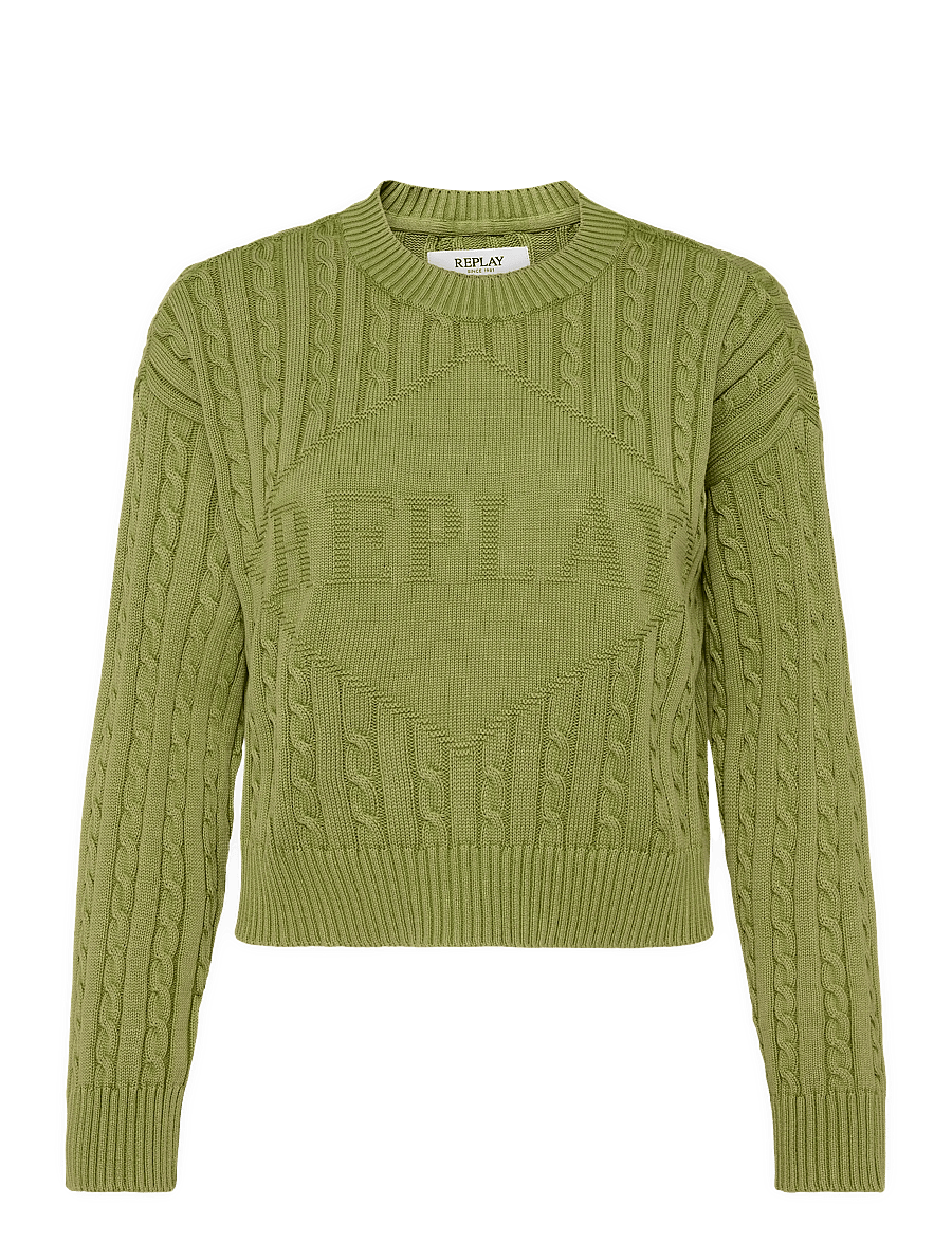 Replay - RELAXED NATURAL COMPONENT Sweater - crop tops - green - 1