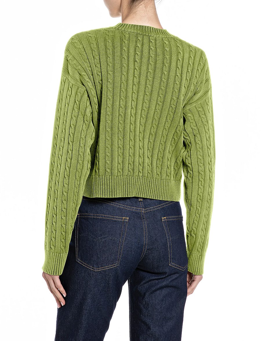 Replay - RELAXED NATURAL COMPONENT Sweater - crop tops - green - 3