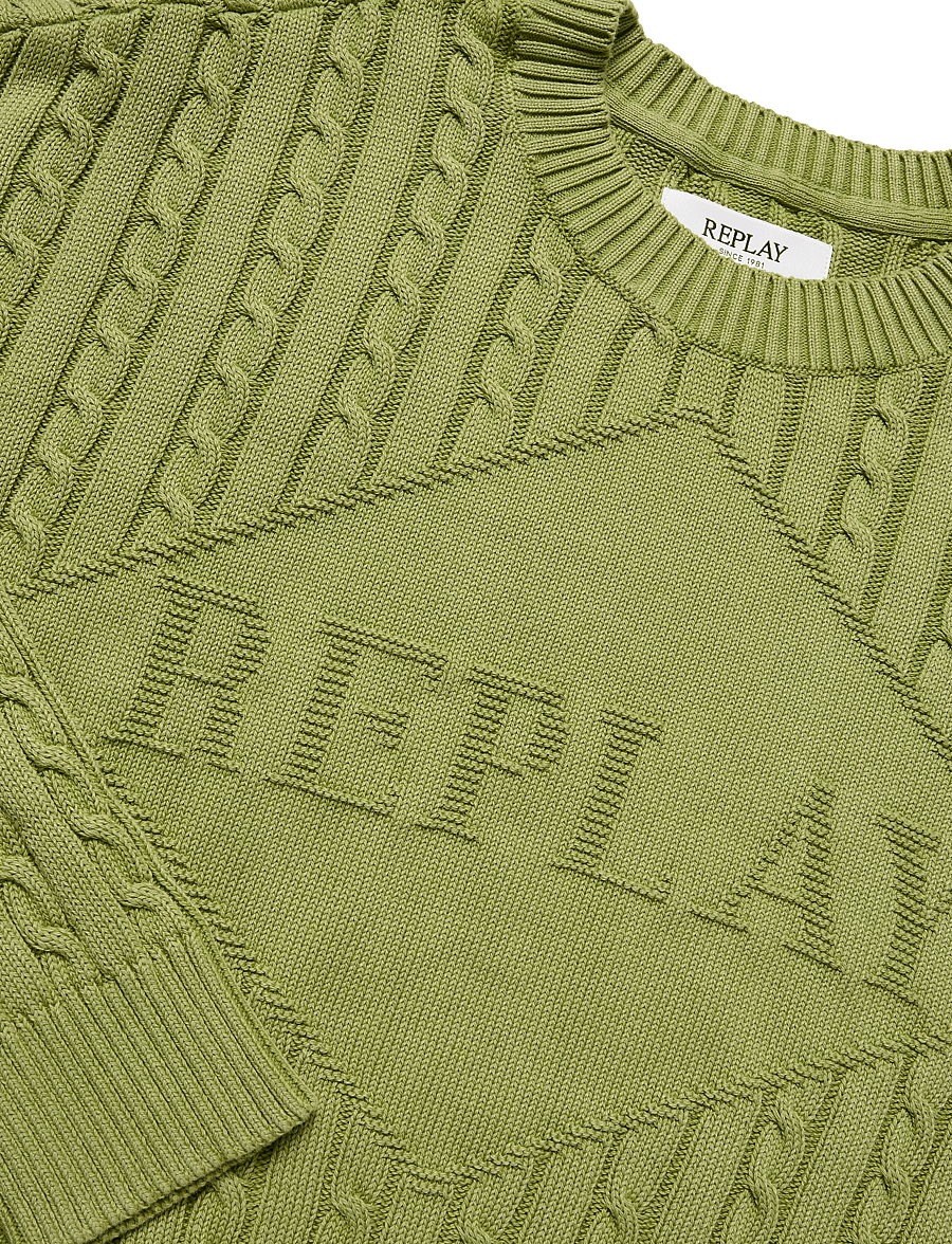 Replay - RELAXED NATURAL COMPONENT Sweater - crop tops - green - 4