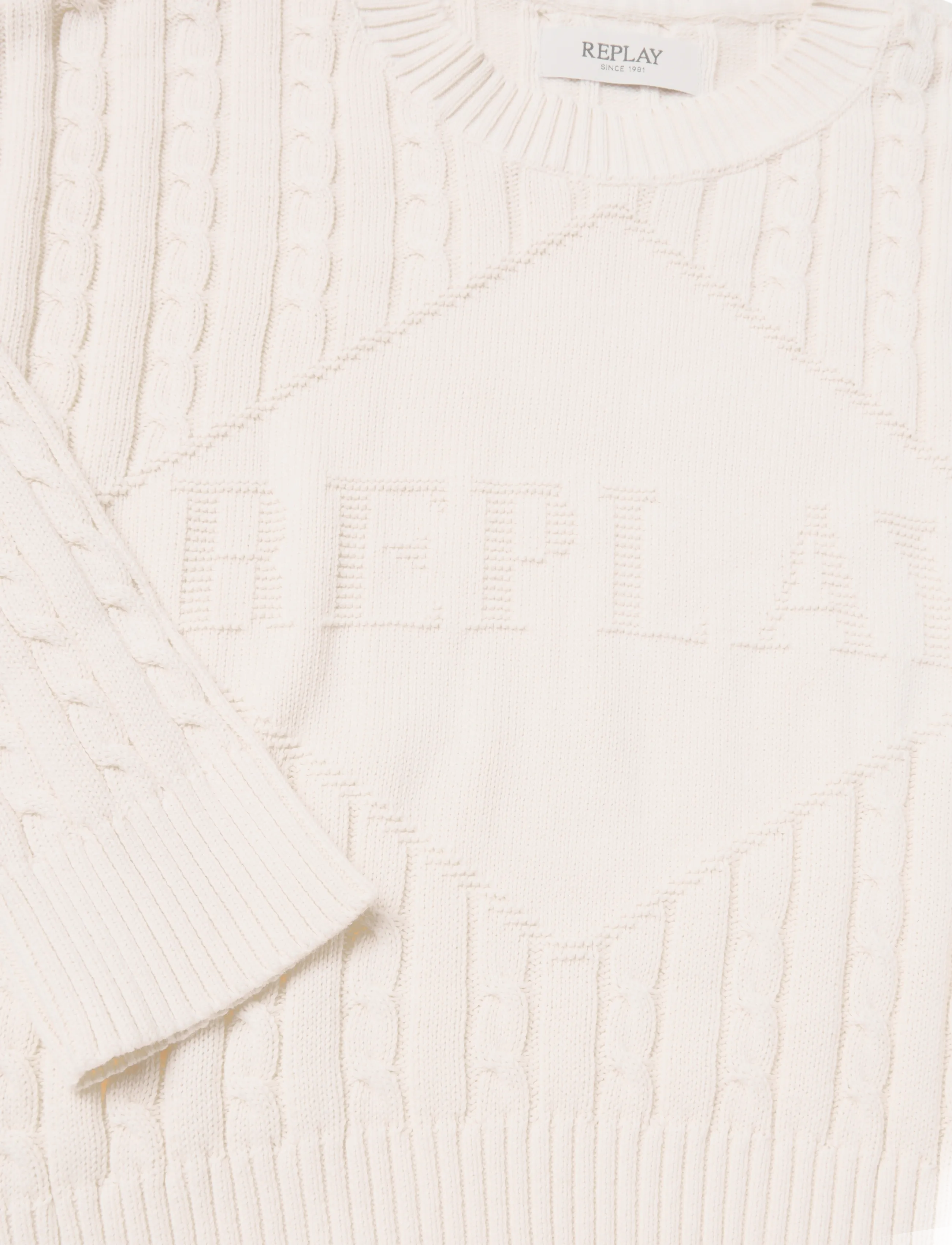 Replay - RELAXED   NATURAL COMPONENT Sweater - crop tops - white - 4