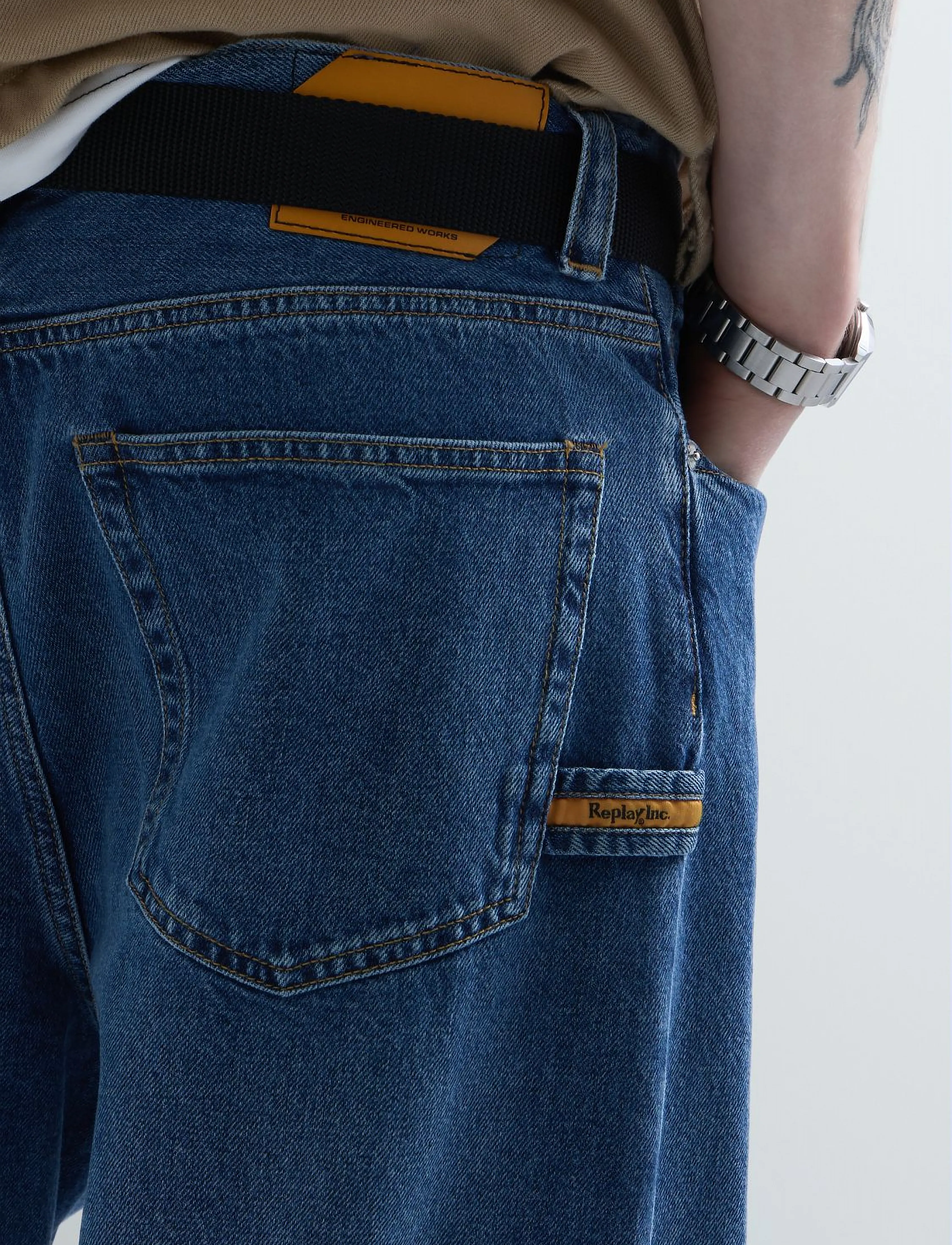 Replay Trousers BAGGY - Streetstyle - BLUE / blue