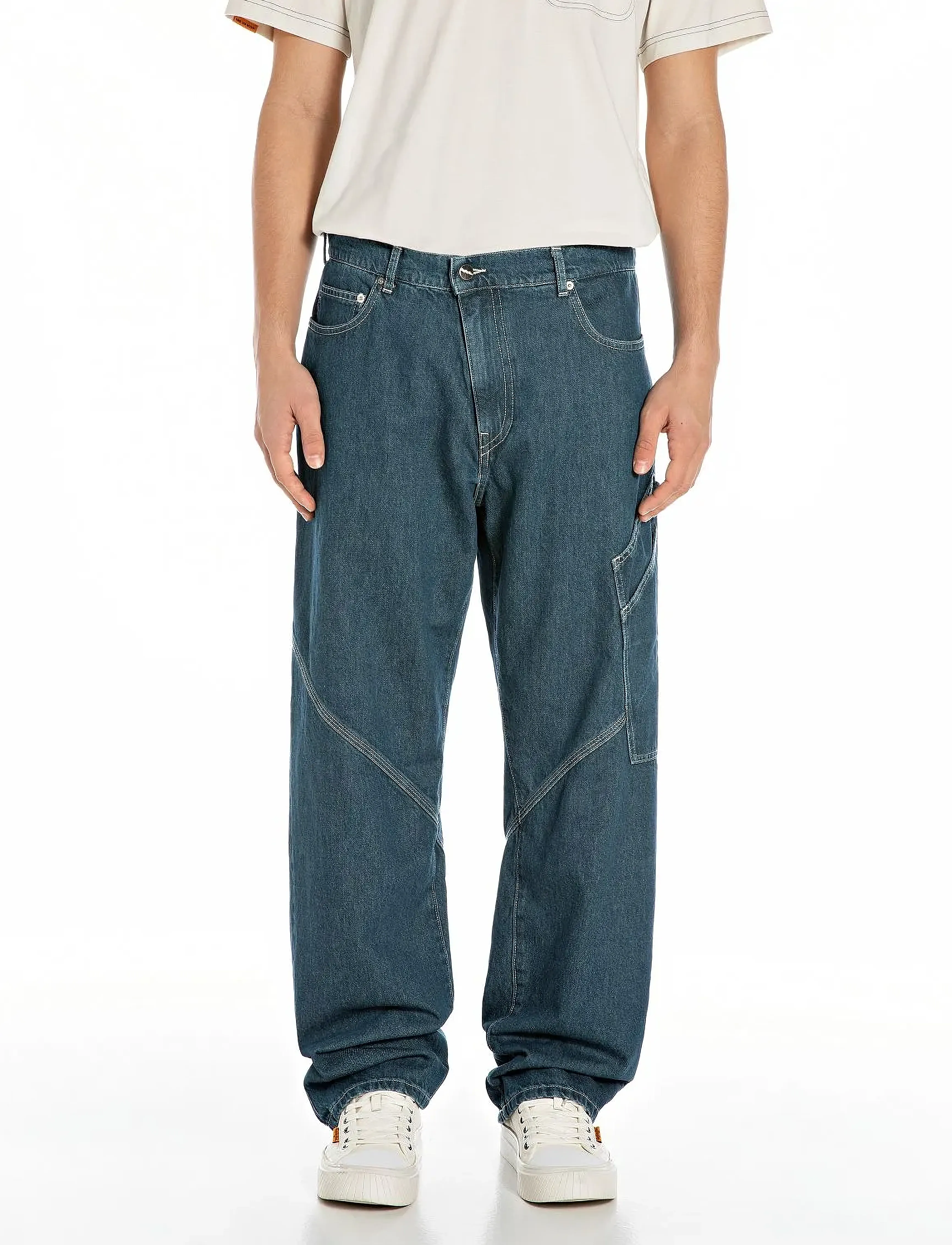 Replay Trousers, Mænd, Tømrerbukser, Blå, Str: 32 x 32