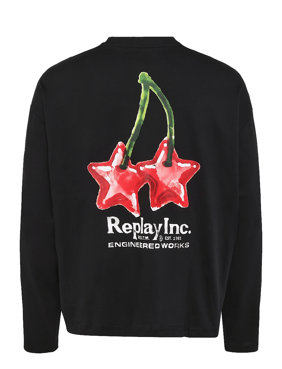 Replay - Long-sleeved t-shirt BOXY - langärmelige t-shirts - black - 2