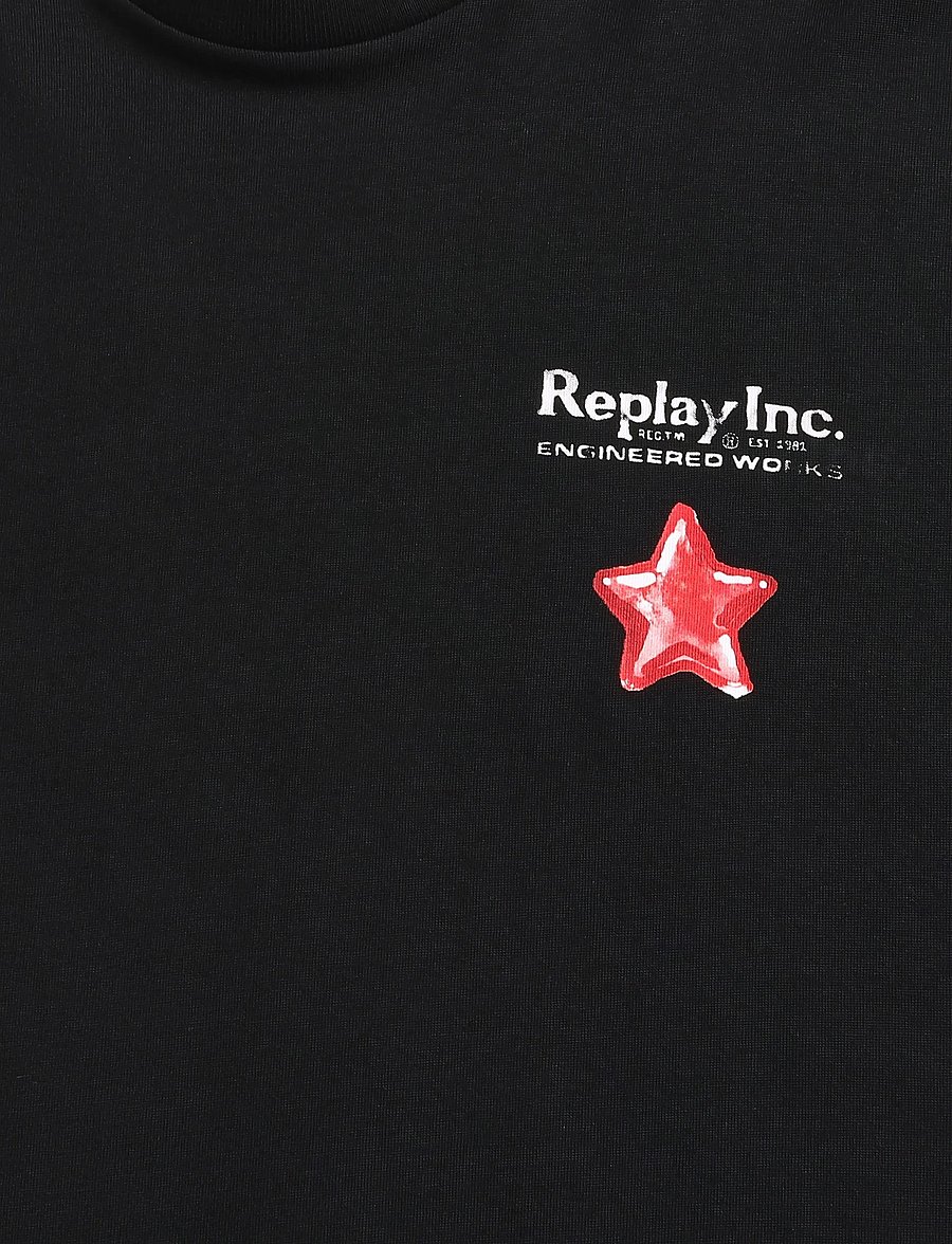 Replay - Long-sleeved t-shirt BOXY - langärmelige t-shirts - black - 4