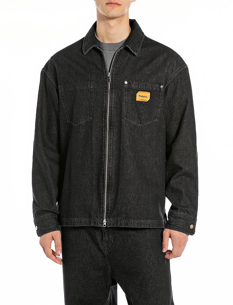 Replay - Shirt - ungefütterte denimjacken - black - 0