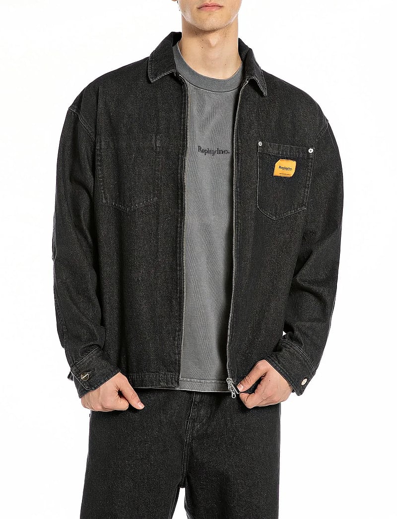 Replay - Shirt - ungefütterte denimjacken - black - 4