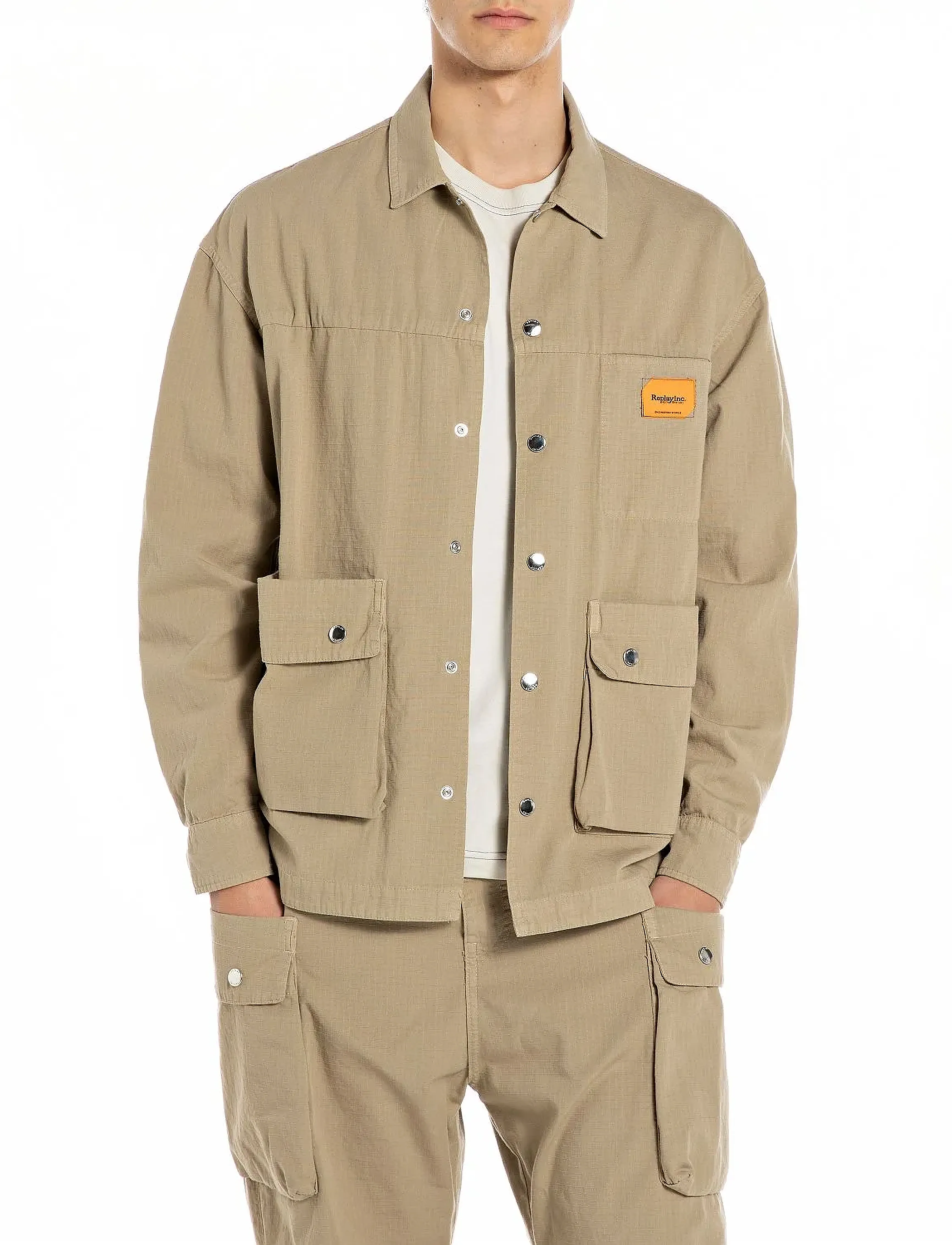 Replay Shirt, M, Shirts, Khakigrün - Casual Männerswear
