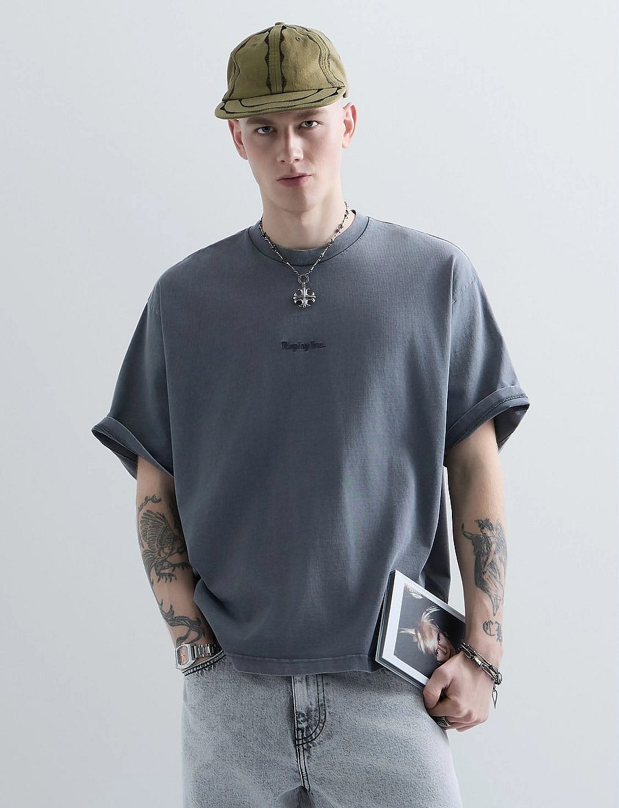 Replay - T-Shirt OVER - short-sleeved t-shirts - grey - 5