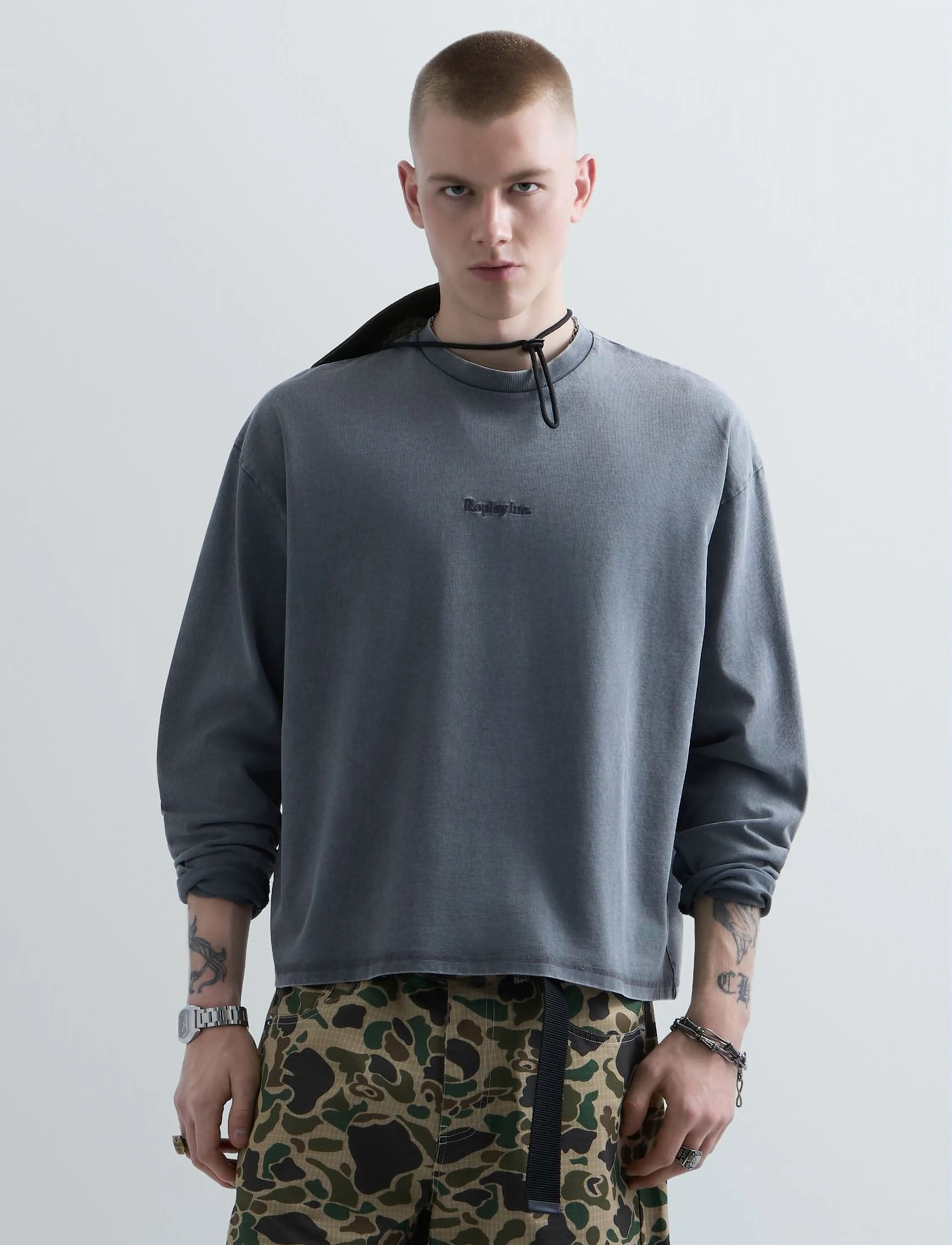 Replay - Long-sleeved t-shirt OVER - grey - 5