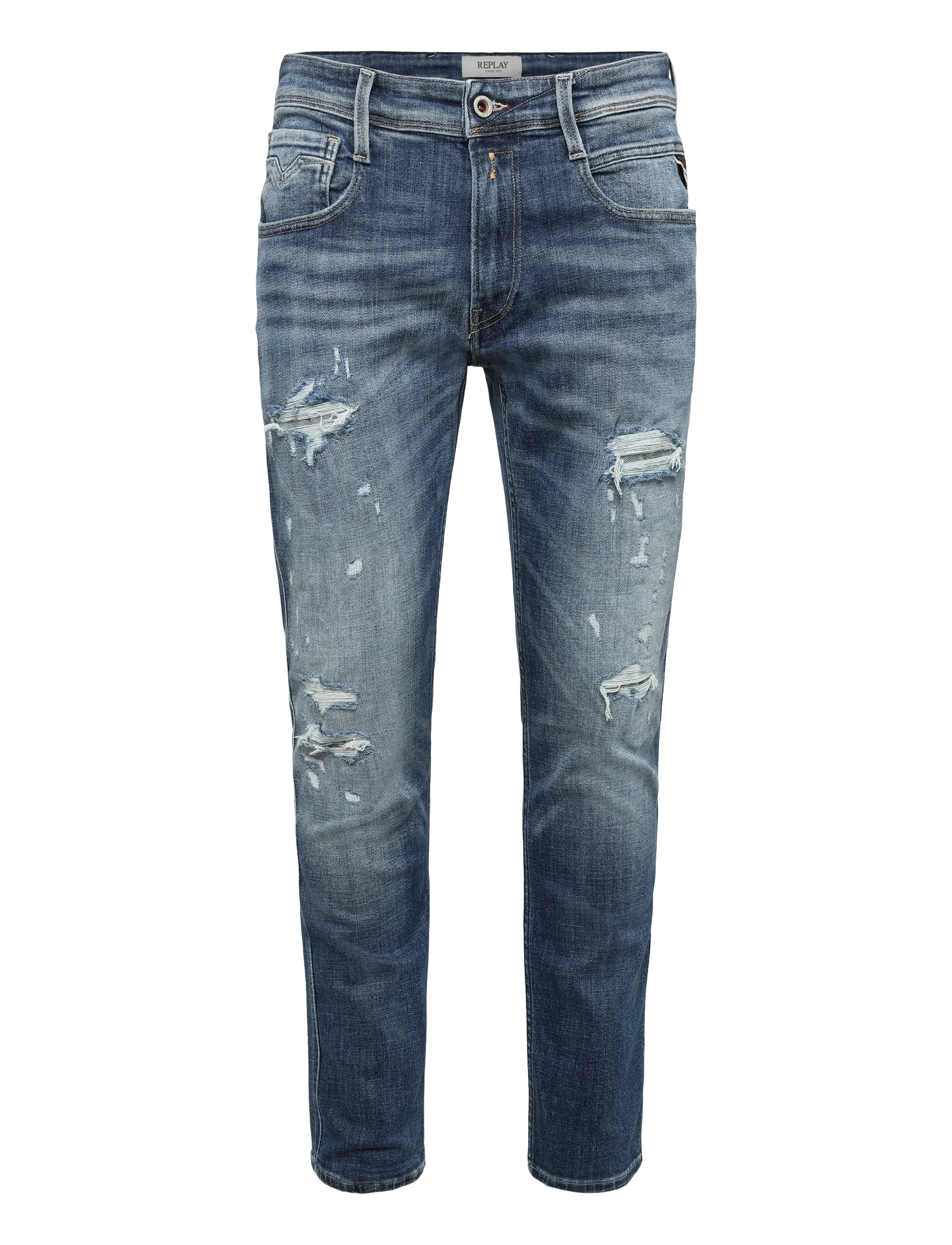 Replay ANBASS Trousers SLIM AGED,Sustainable - Streetstyle - BLUE / blue
