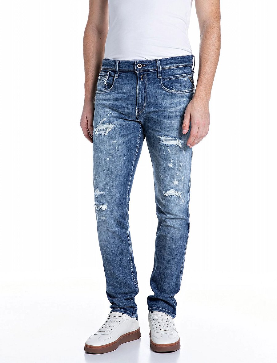 Replay - ANBASS Trousers SLIM AGED,Sustainable - slim fit jeans - blue - 0