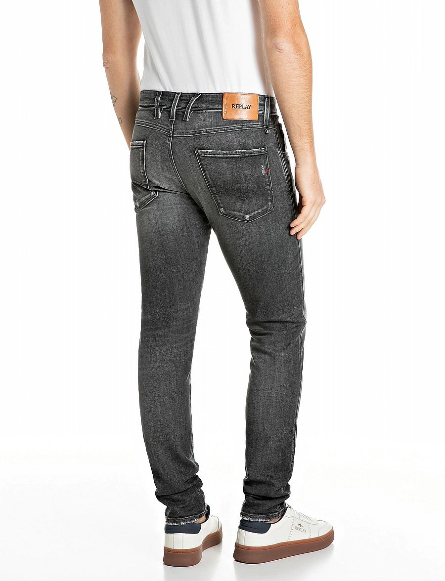 Replay - ANBASS Trousers SLIM AGED,Sustainable - kitsad teksad - grey - 3