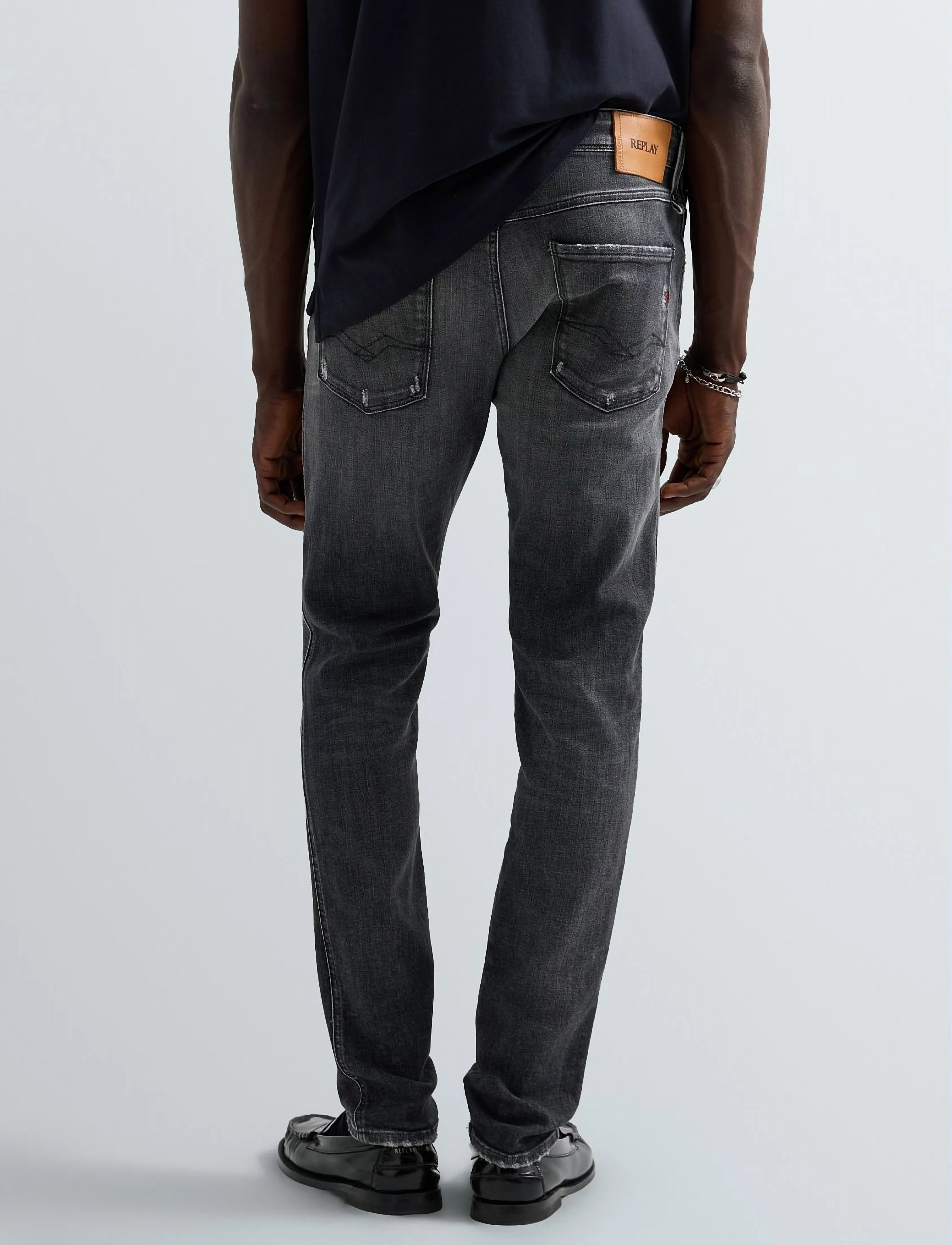 Replay ANBASS Trousers SLIM AGED,Sustainable - Streetstyle - GREY / grey