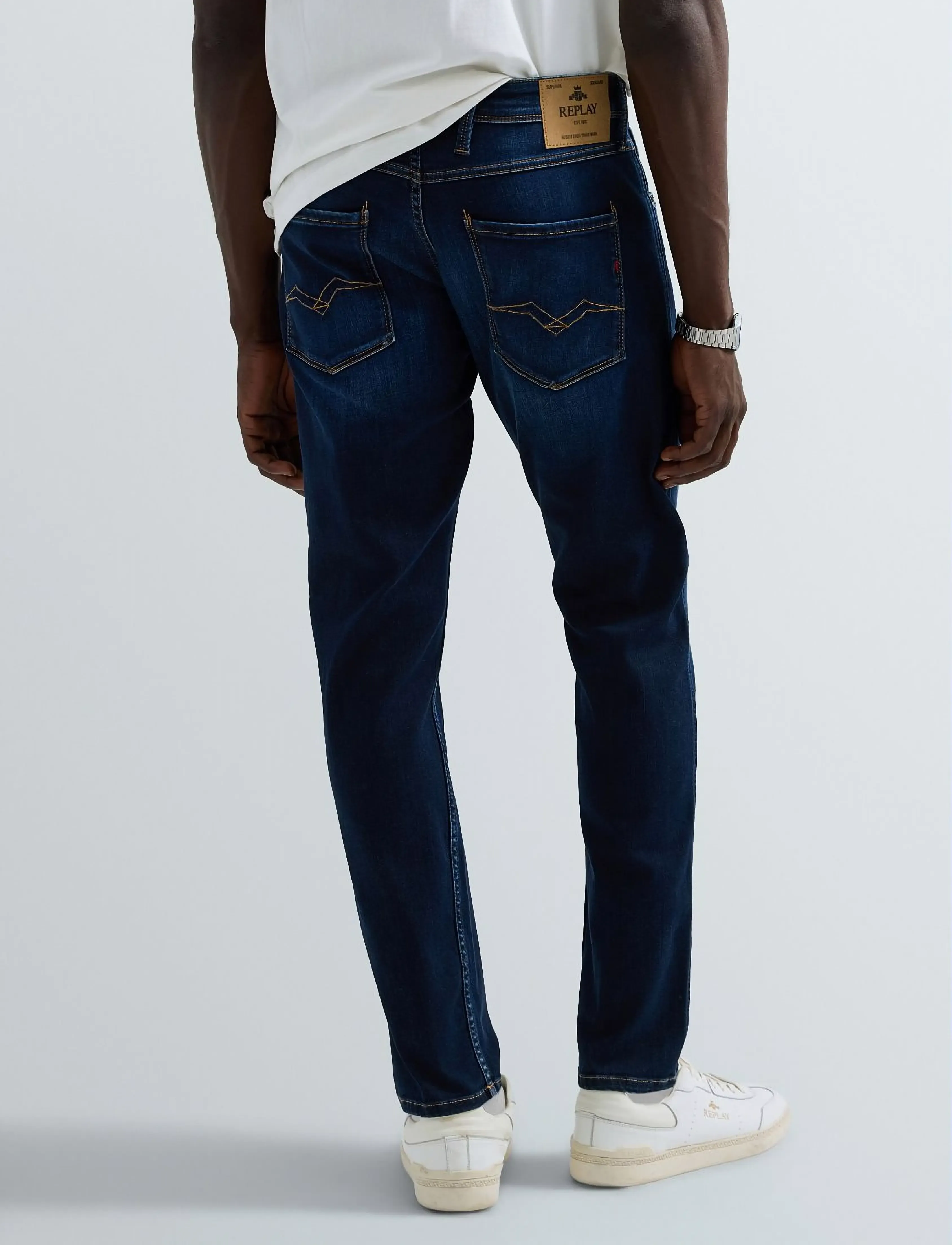 Replay ANBASS Trousers SLIM 99 Denim - Kleidung - BLUE / navy
